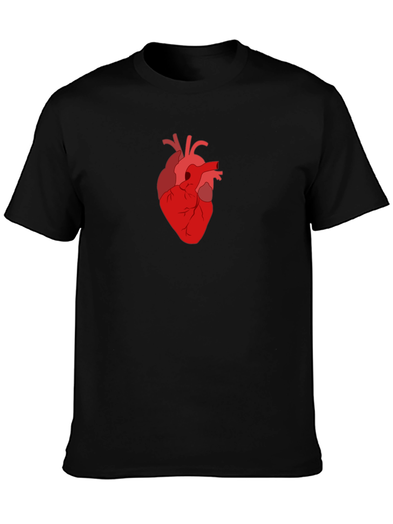 Anatomical Heart Graphic Tee - Black Cotton T-Shirt