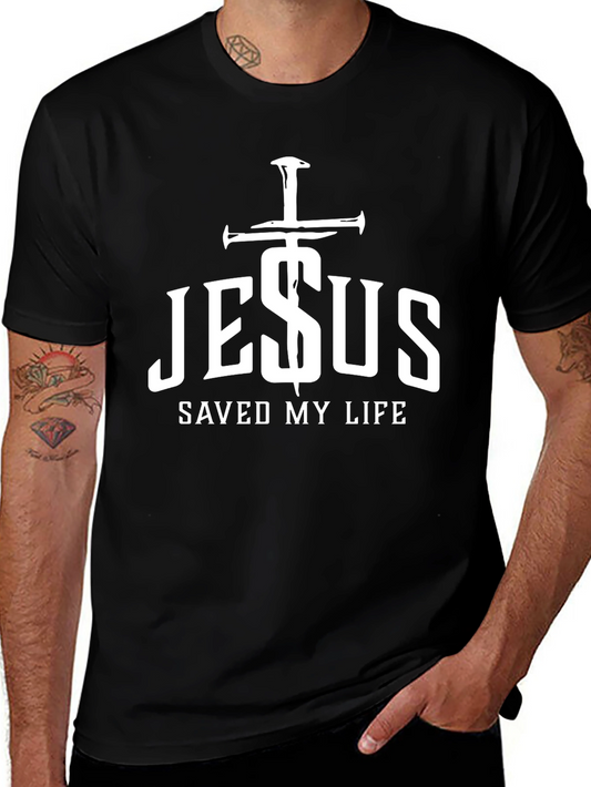 Jesus Saved My Life Graphic Tee - Christian Faith T-Shirt