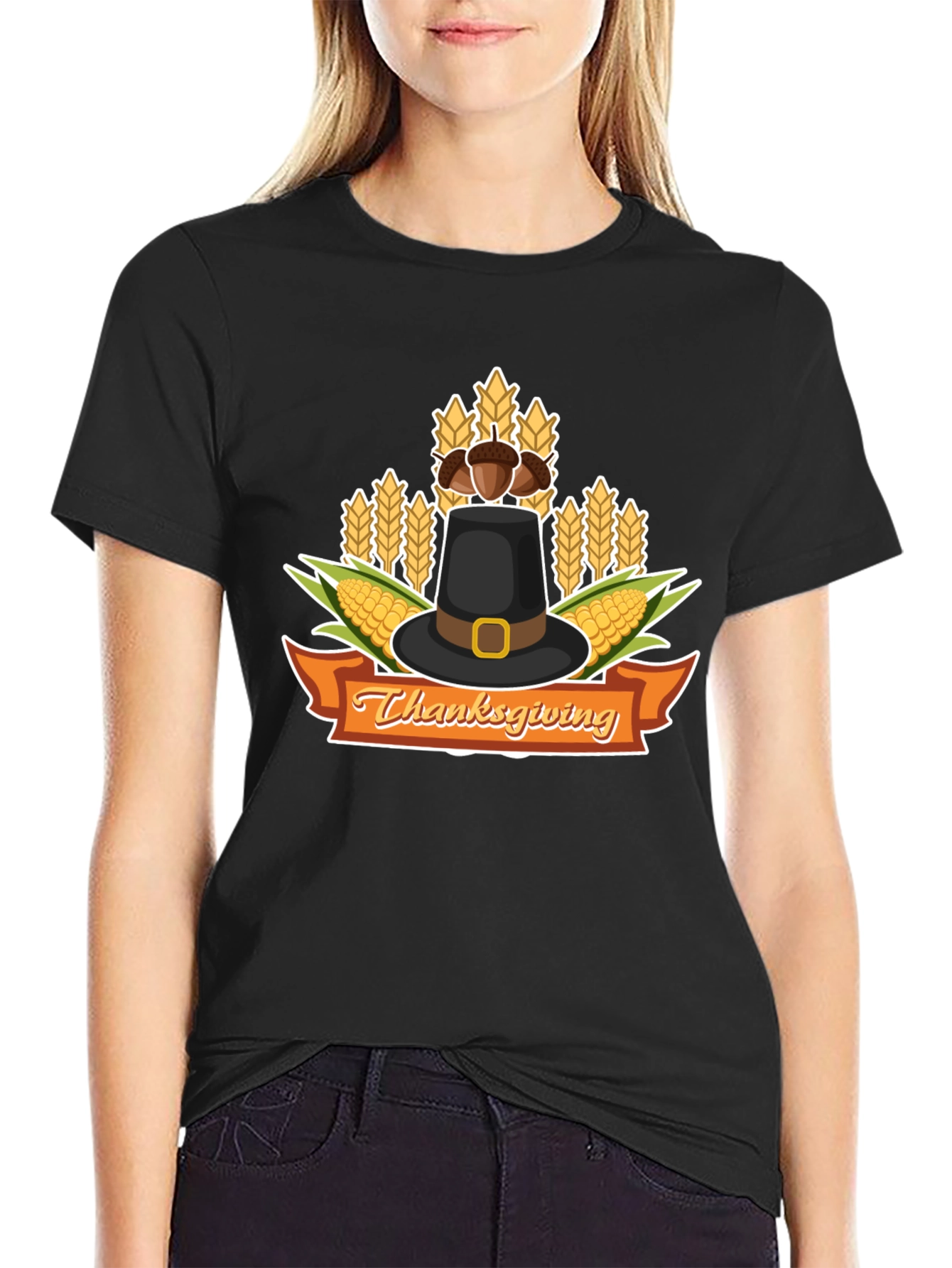 Thanksgiving Graphic T-Shirt Holiday Pilgrims Tee