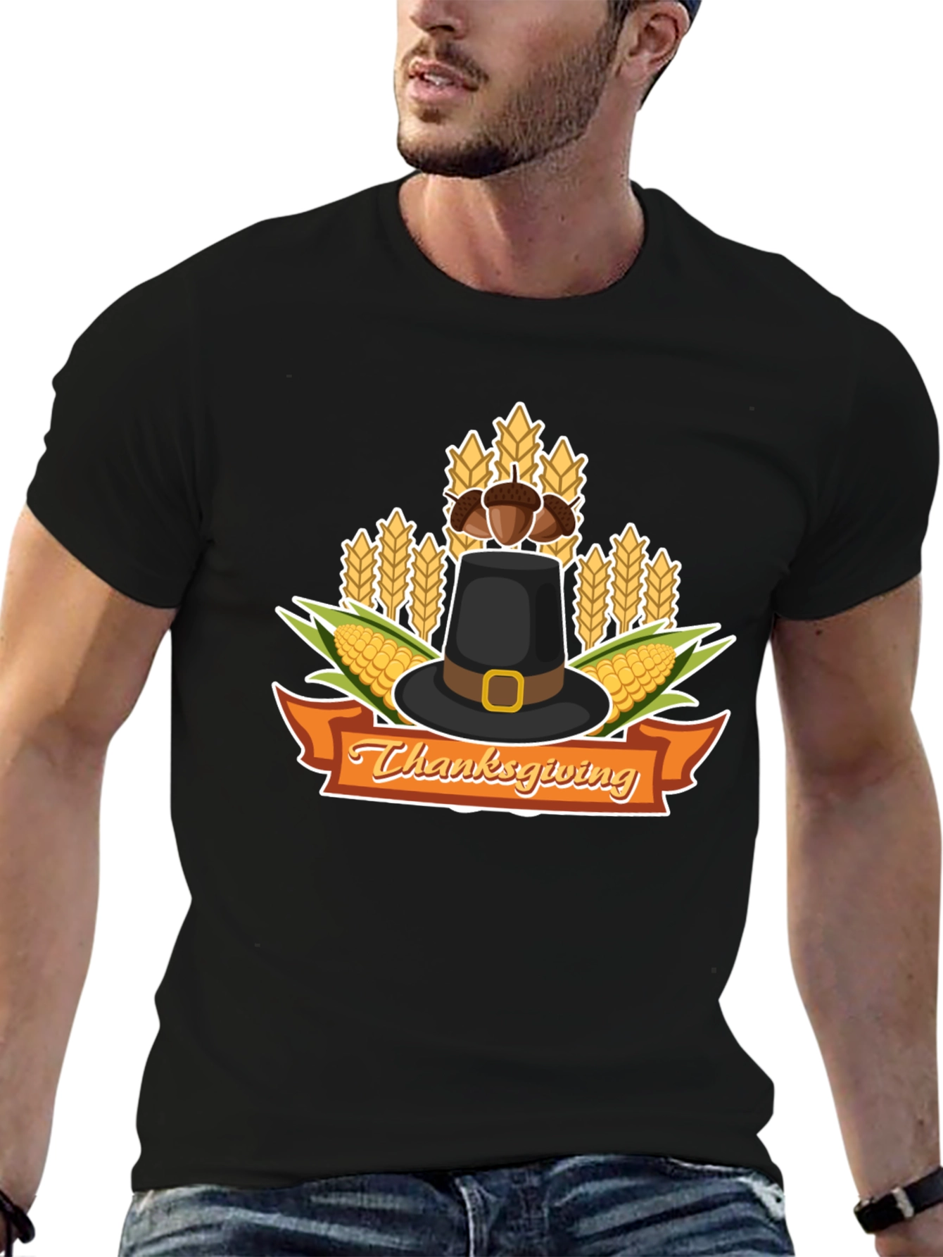 Thanksgiving Graphic T-Shirt Holiday Pilgrims Tee