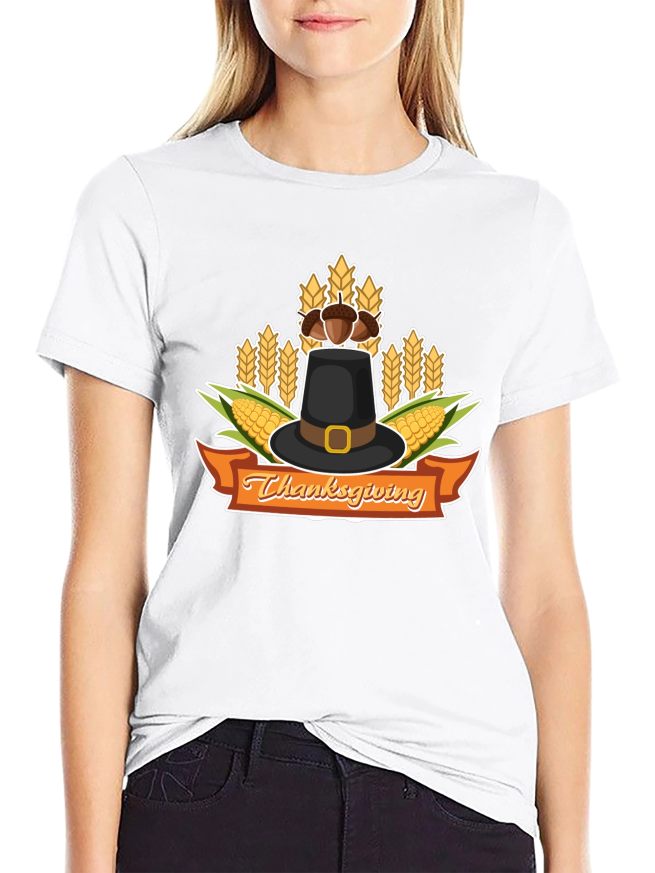 Thanksgiving Graphic T-Shirt Holiday Pilgrims Tee