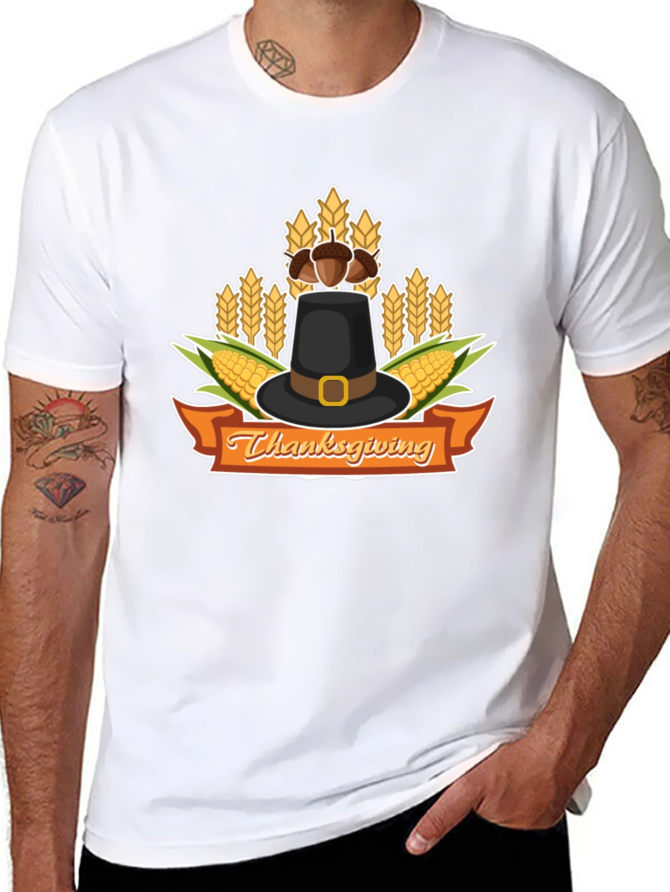 Thanksgiving Graphic T-Shirt Holiday Pilgrims Tee