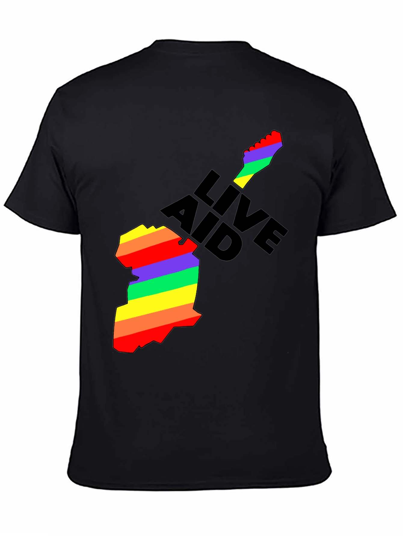 Live Aid Rainbow Guitar Graphic T-Shirt