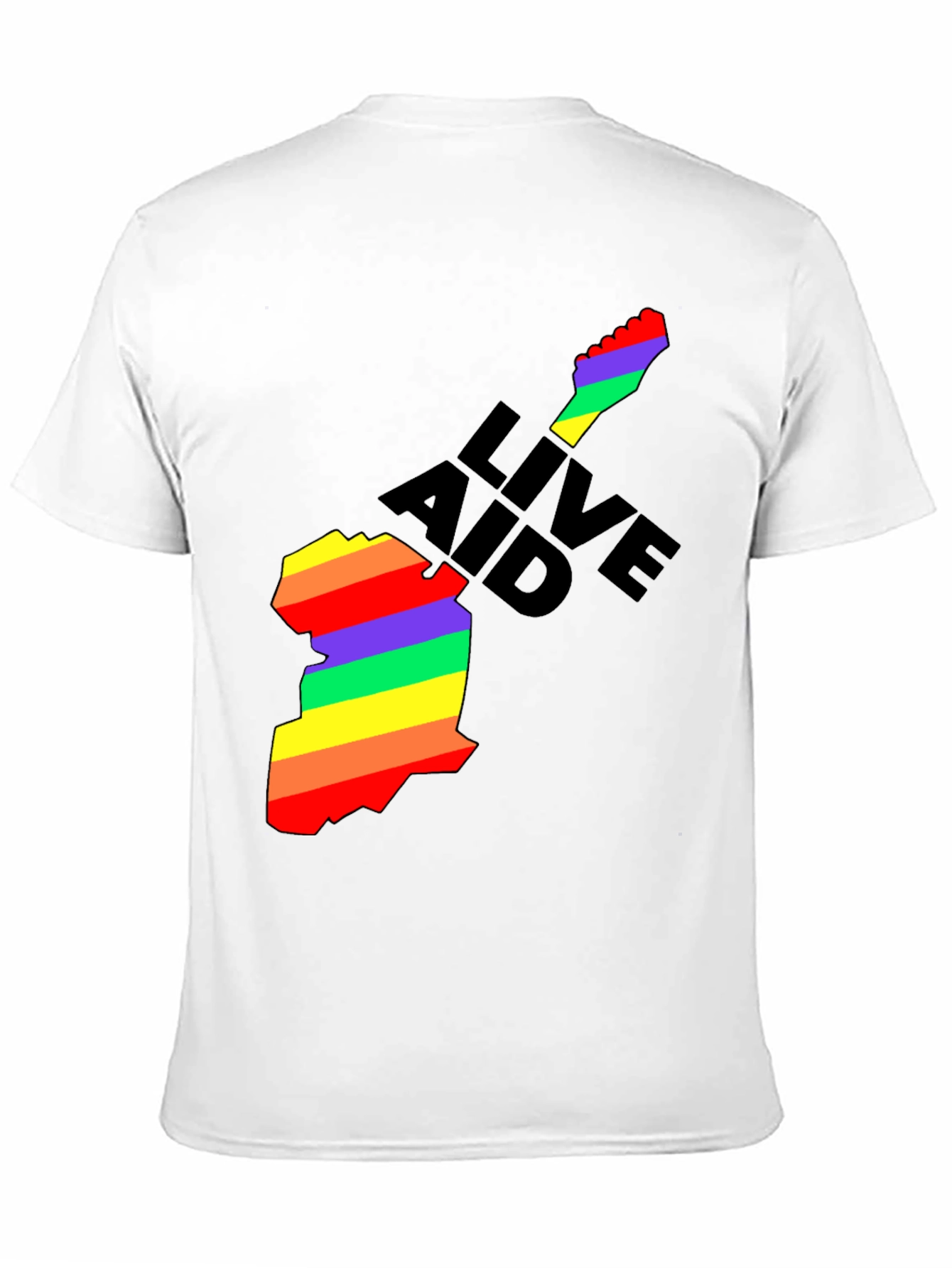 Live Aid Rainbow Guitar Graphic T-Shirt