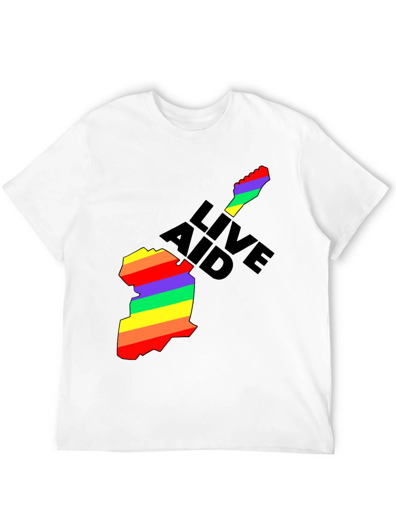 Live Aid Rainbow Guitar Graphic T-Shirt