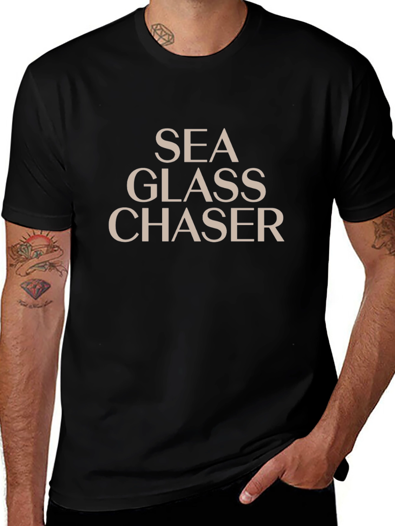Sea Glass Chaser Black Graphic Tee