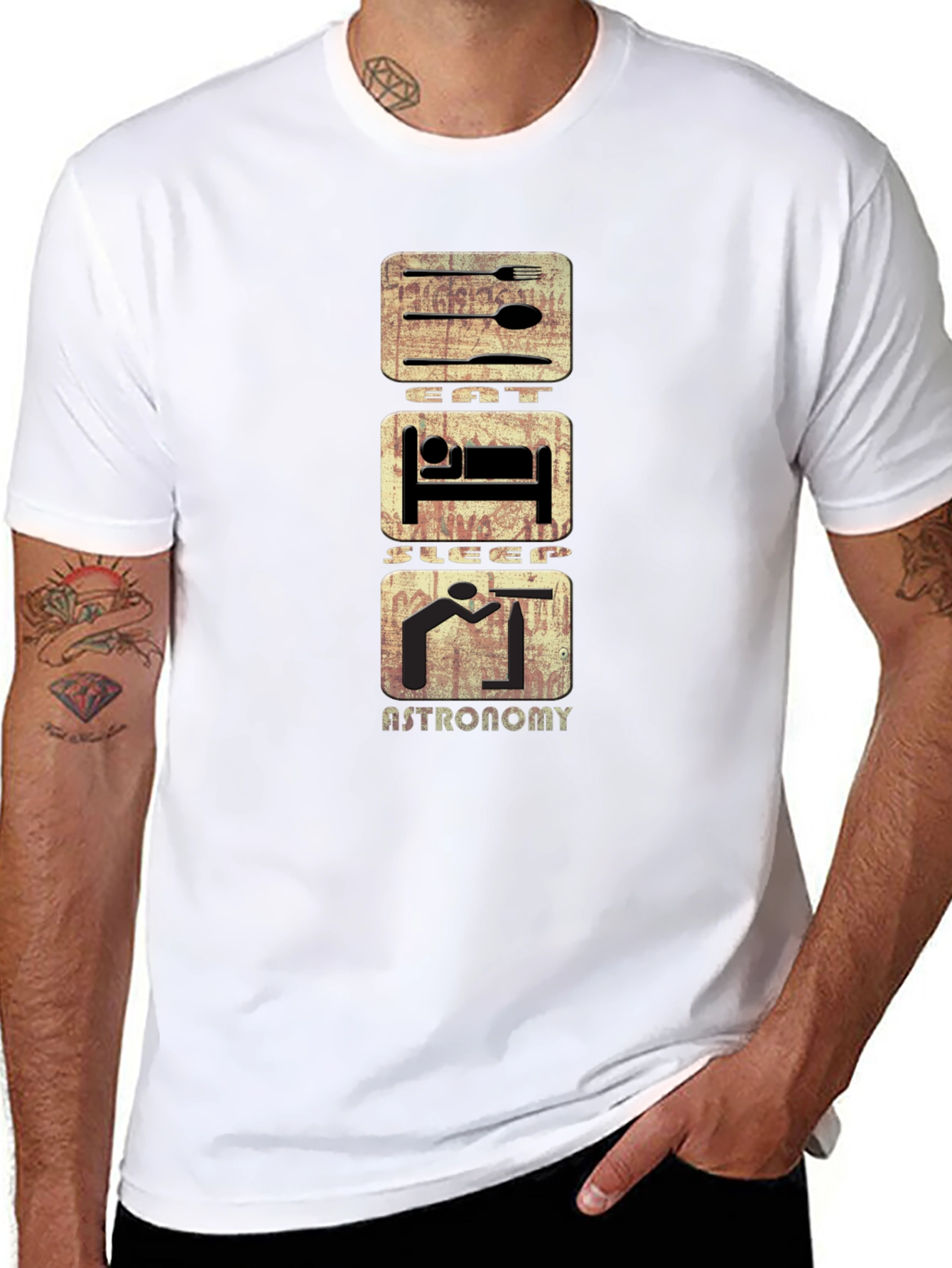 Eat Sleep Astronomy T-Shirt - Black Cotton Tee