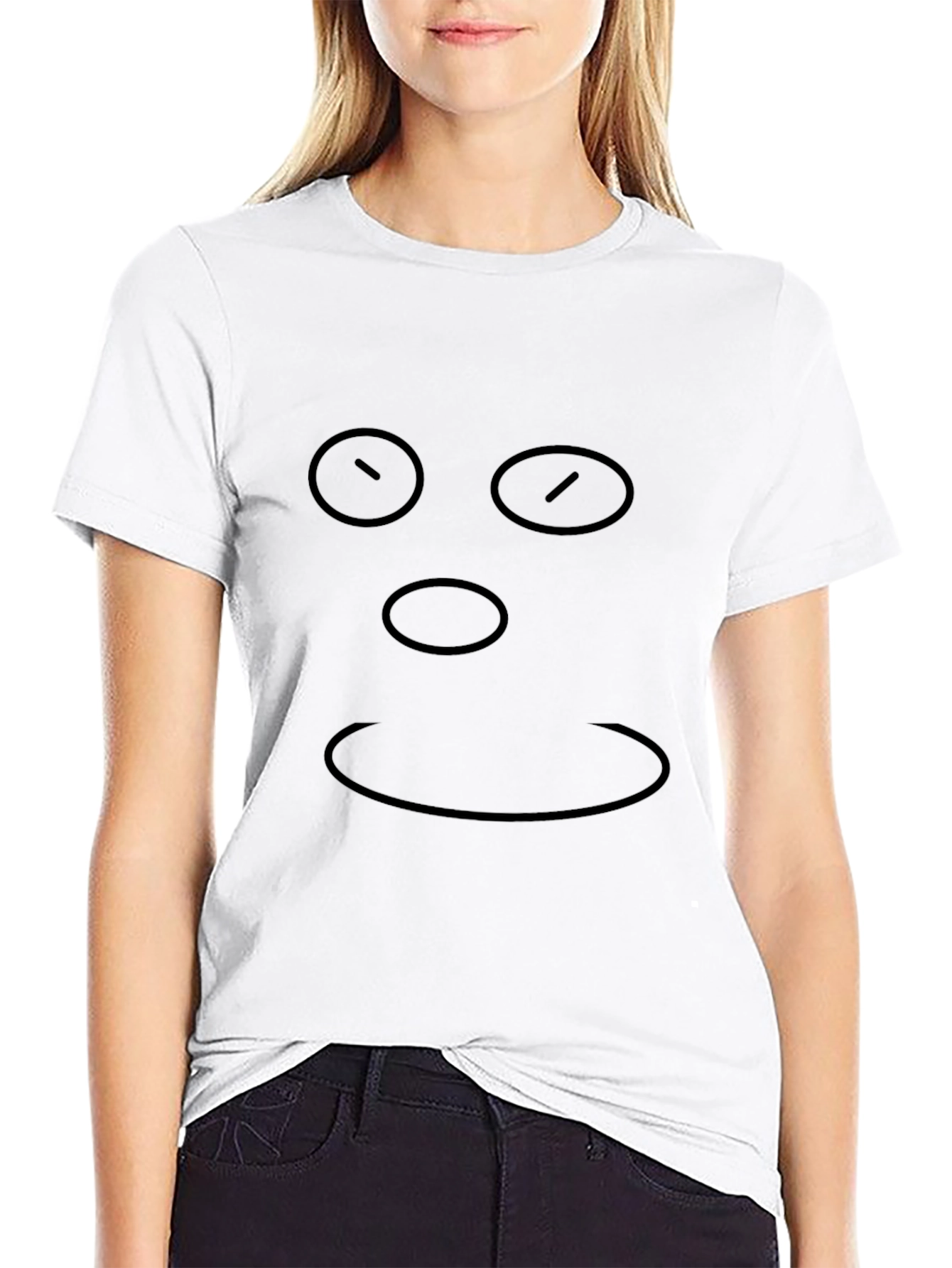 Minimalist Face Graphic Black T-Shirt