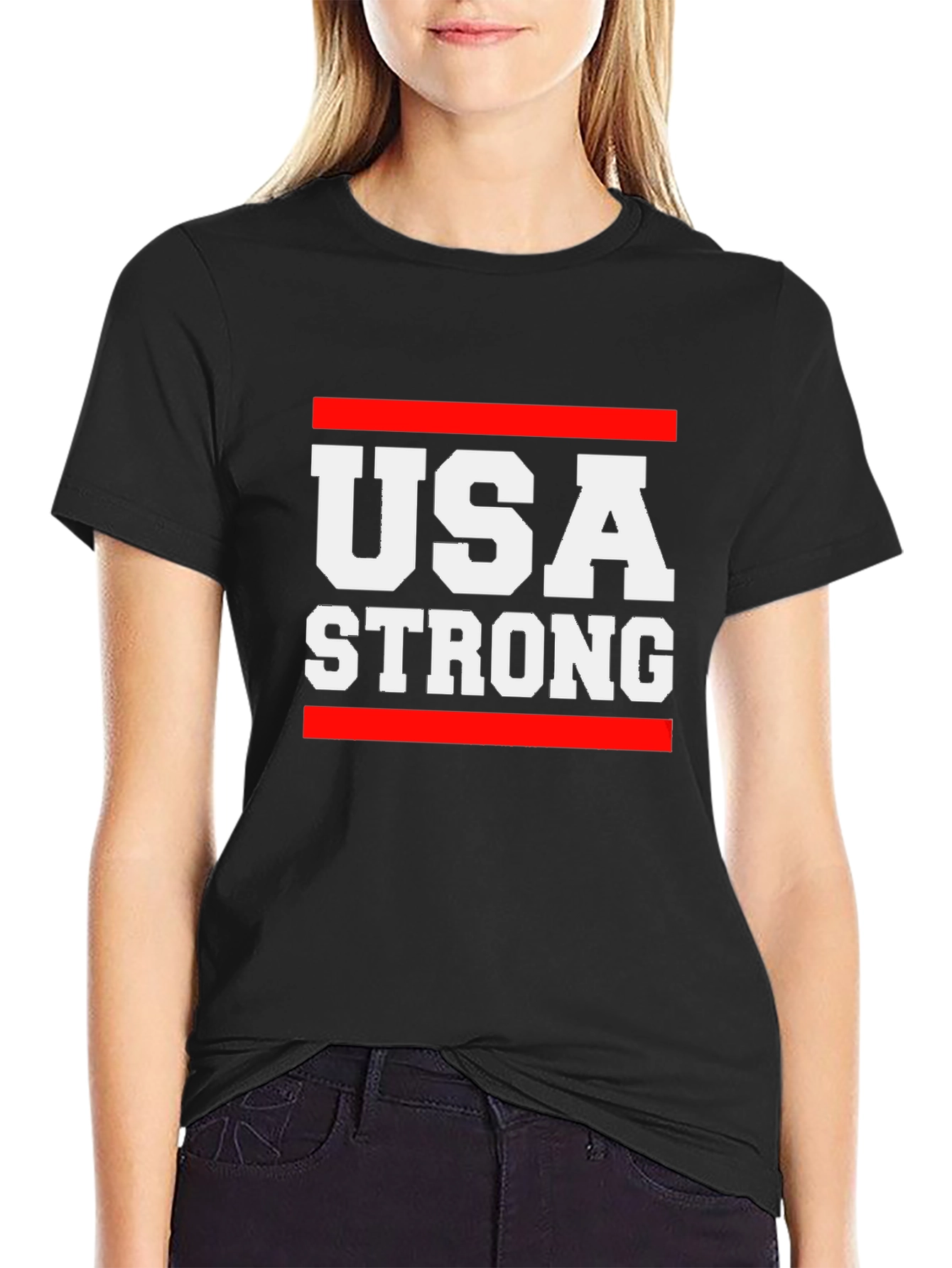 USA Strong Graphic T-Shirt - Patriotic Tee