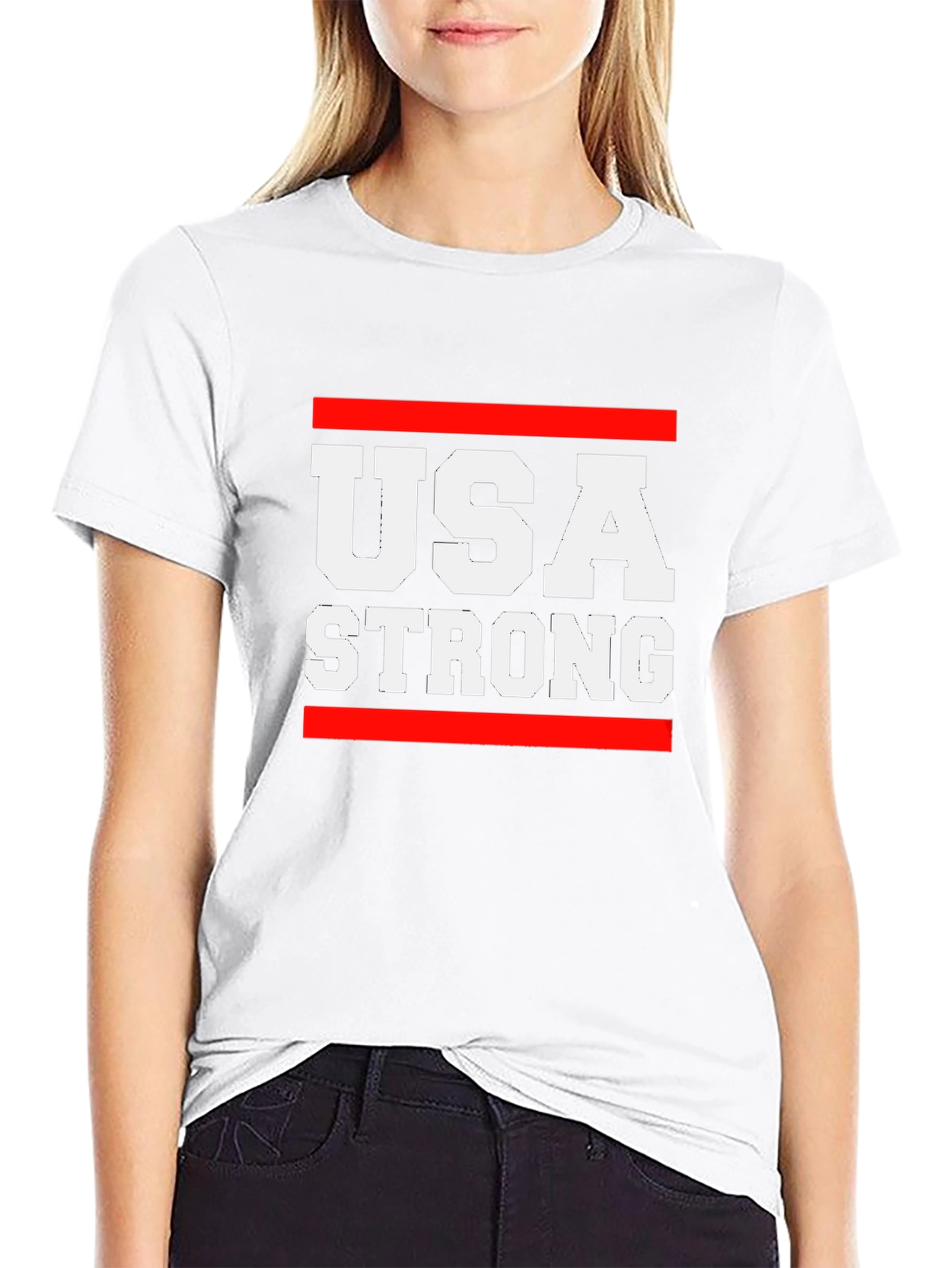 USA Strong Graphic T-Shirt - Patriotic Tee