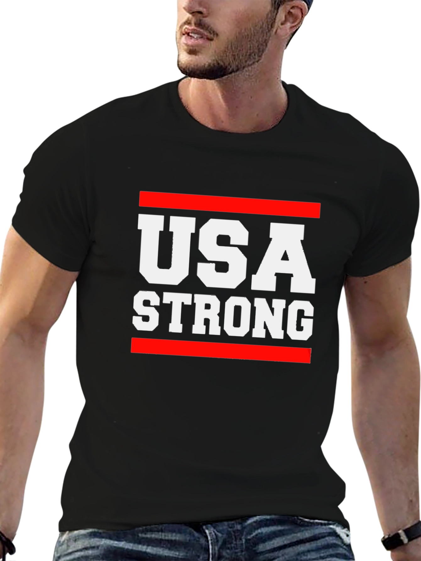 USA Strong Graphic T-Shirt - Patriotic Tee