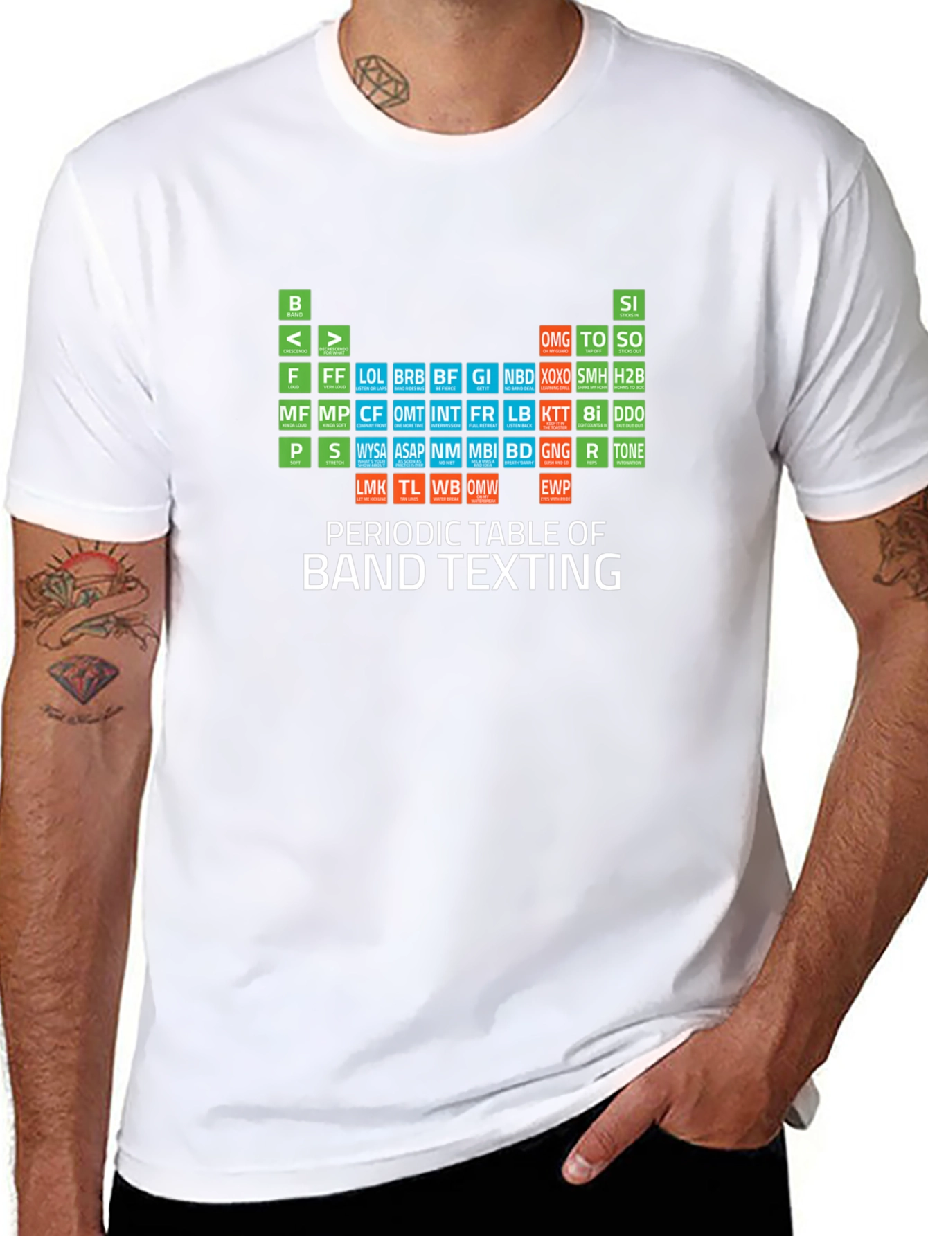 Periodic Table of Band Texting T-Shirt
