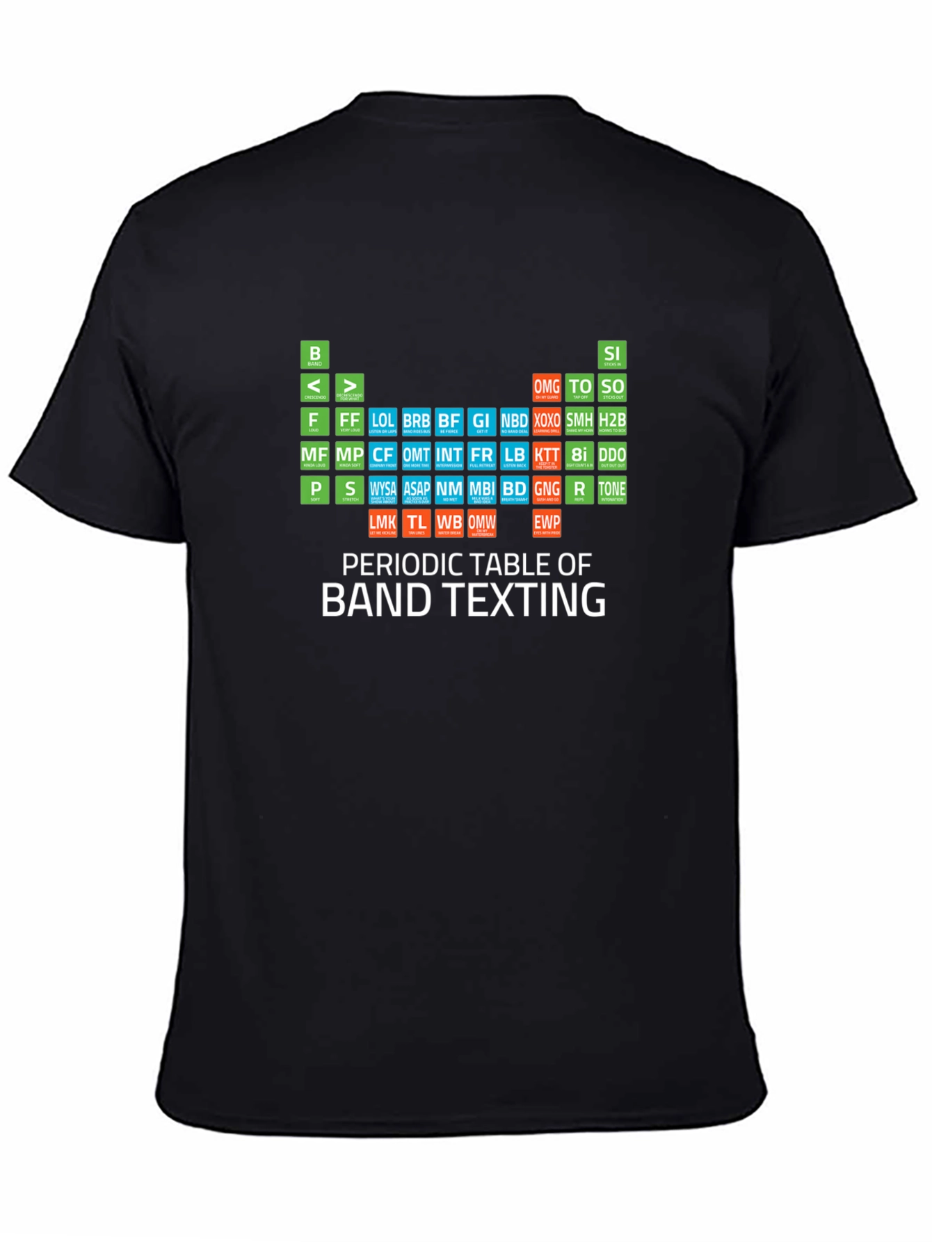 Periodic Table of Band Texting T-Shirt