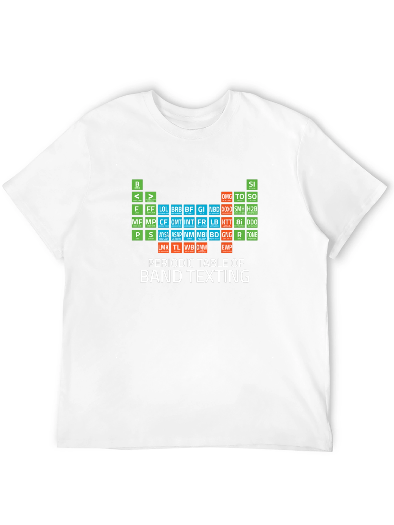 Periodic Table of Band Texting T-Shirt