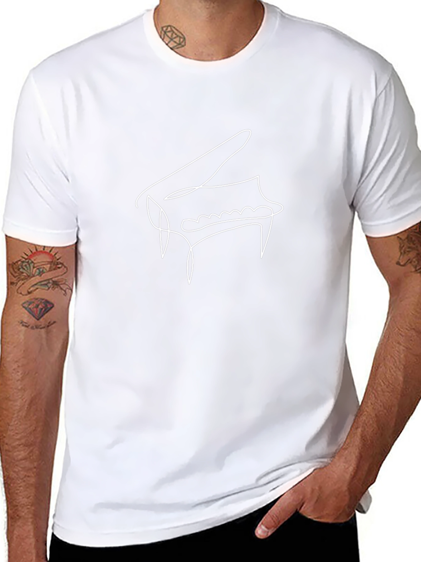 Minimalist Piano T-Shirt - Classic Black