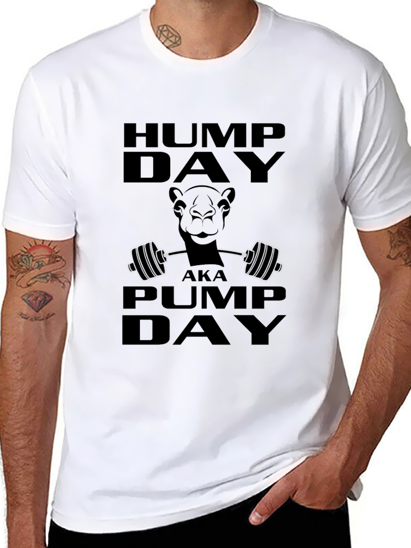 Hump Day Pump Day Camel Graphic T-Shirt