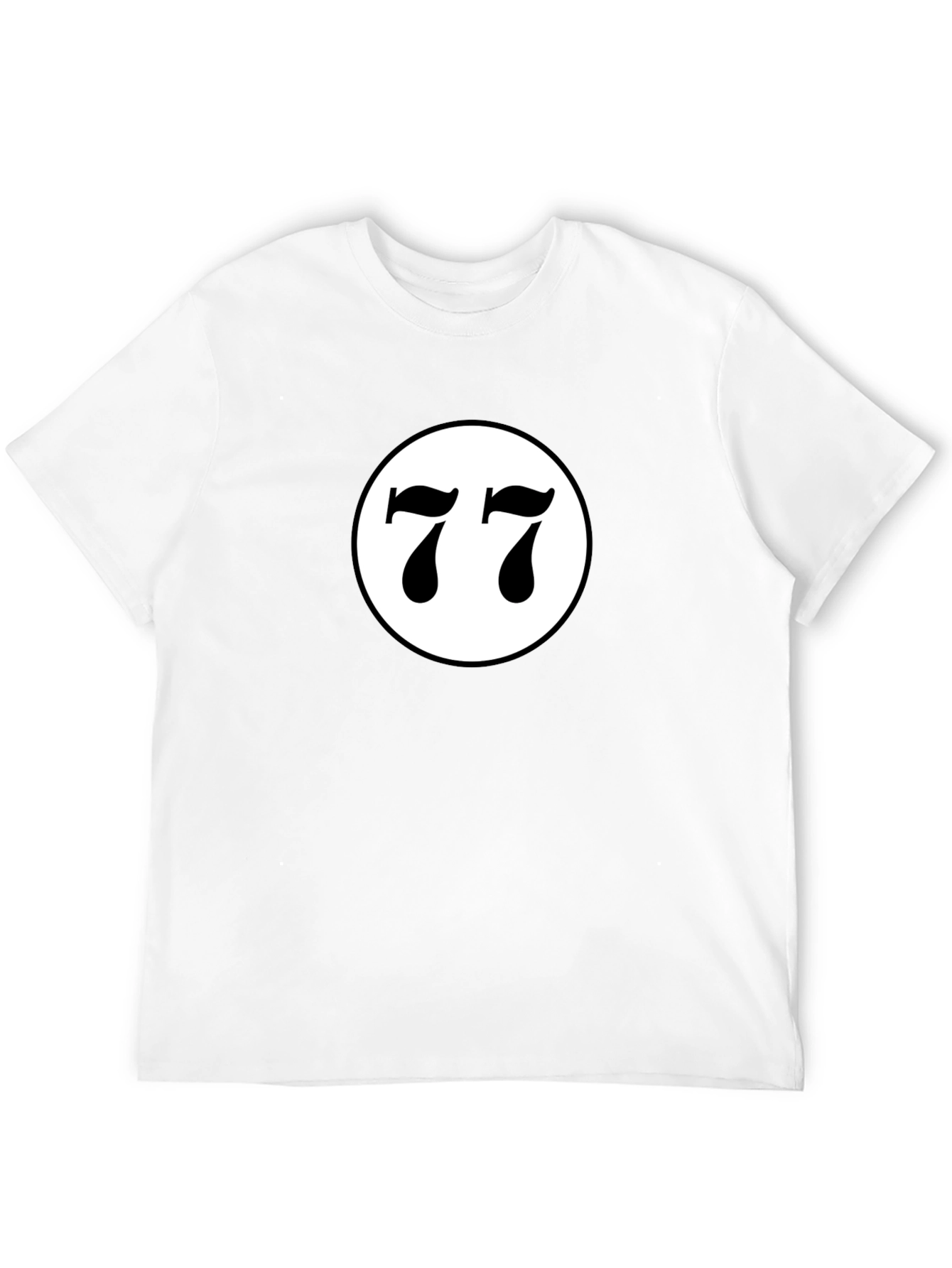 Lucky Number 77 Graphic T-Shirt - Black