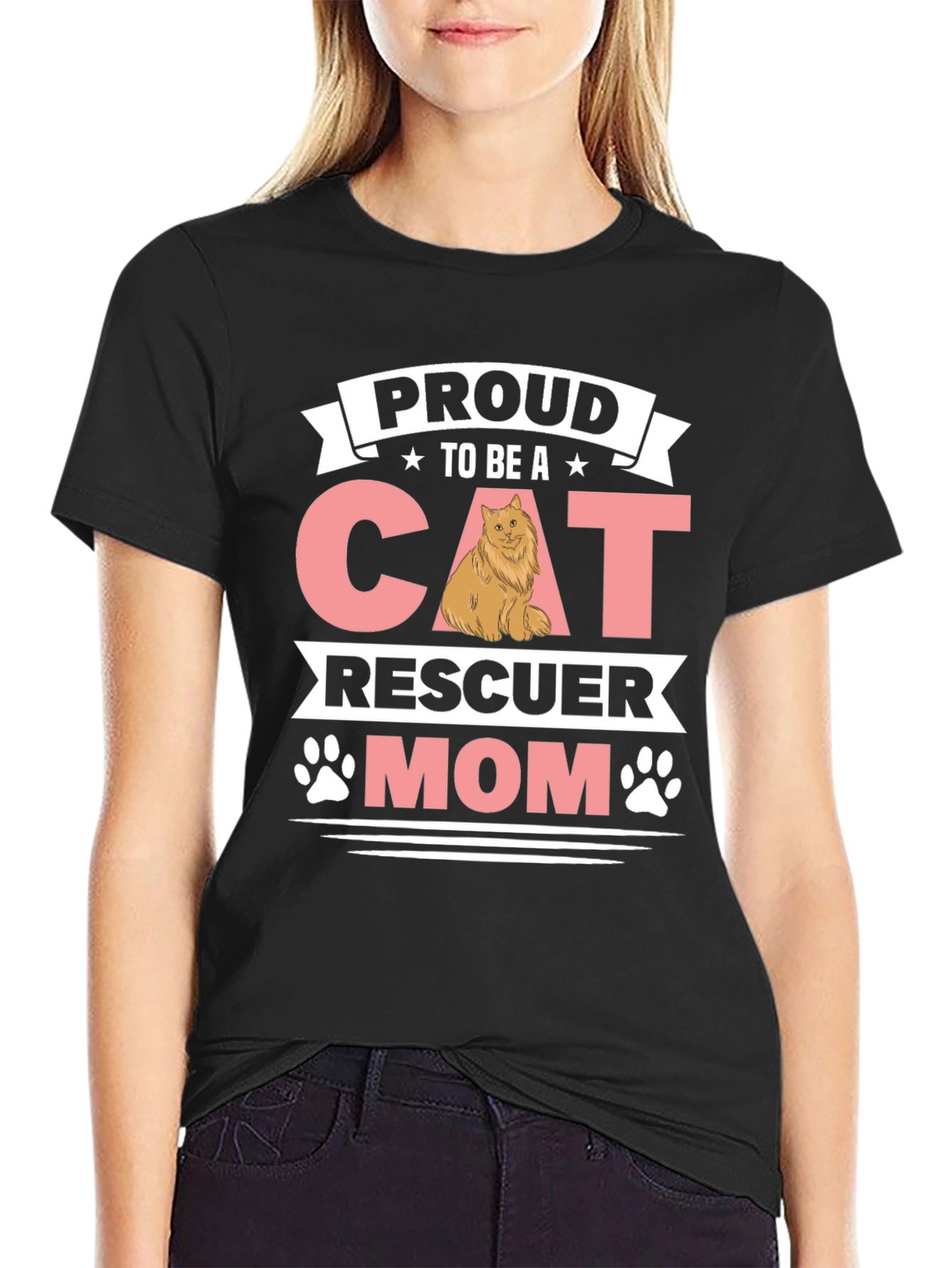 Proud Cat Rescuer Mom T-Shirt