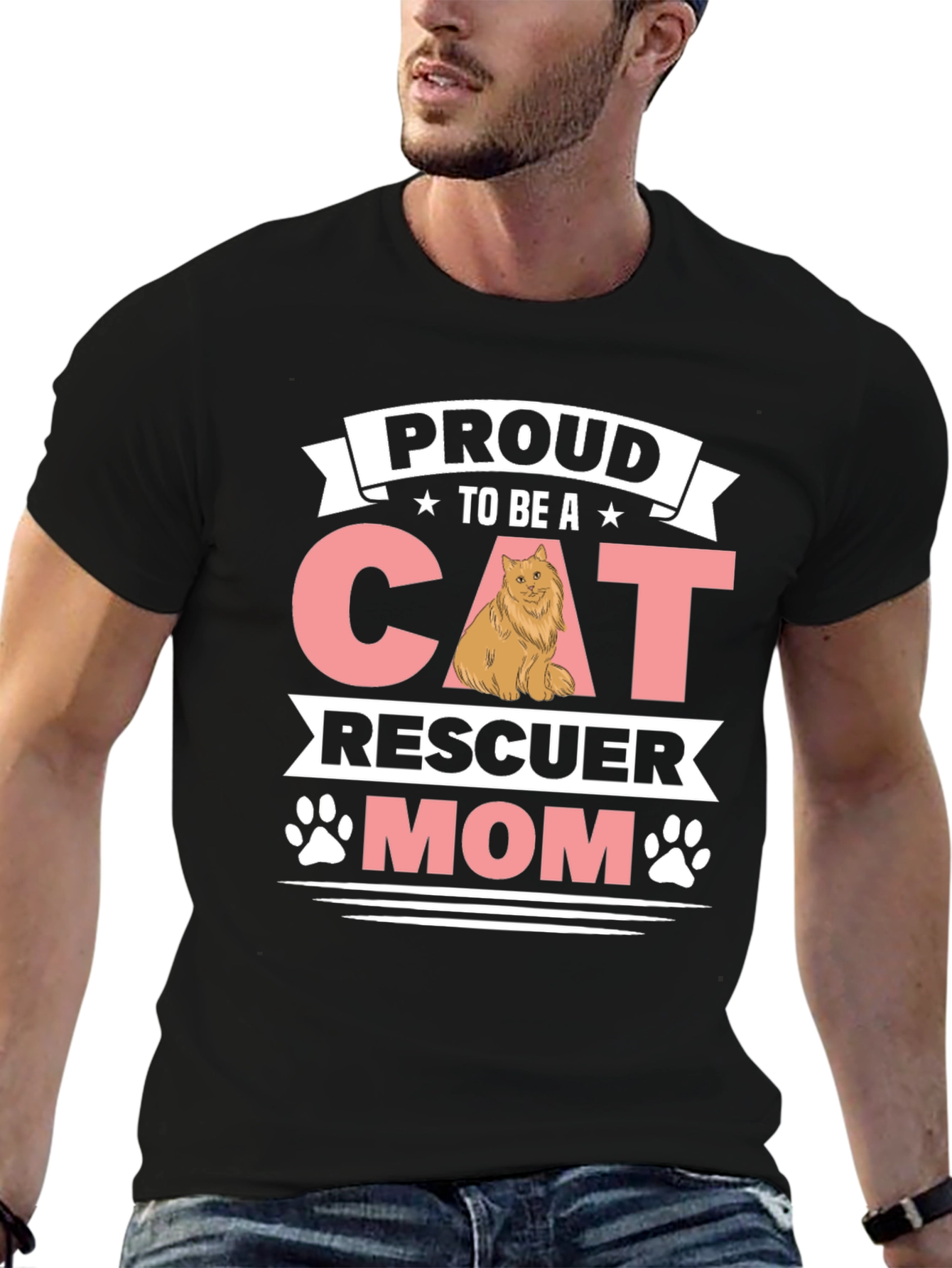 Proud Cat Rescuer Mom T-Shirt