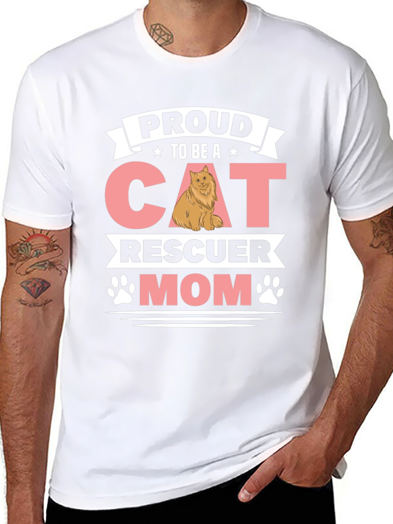 Proud Cat Rescuer Mom T-Shirt