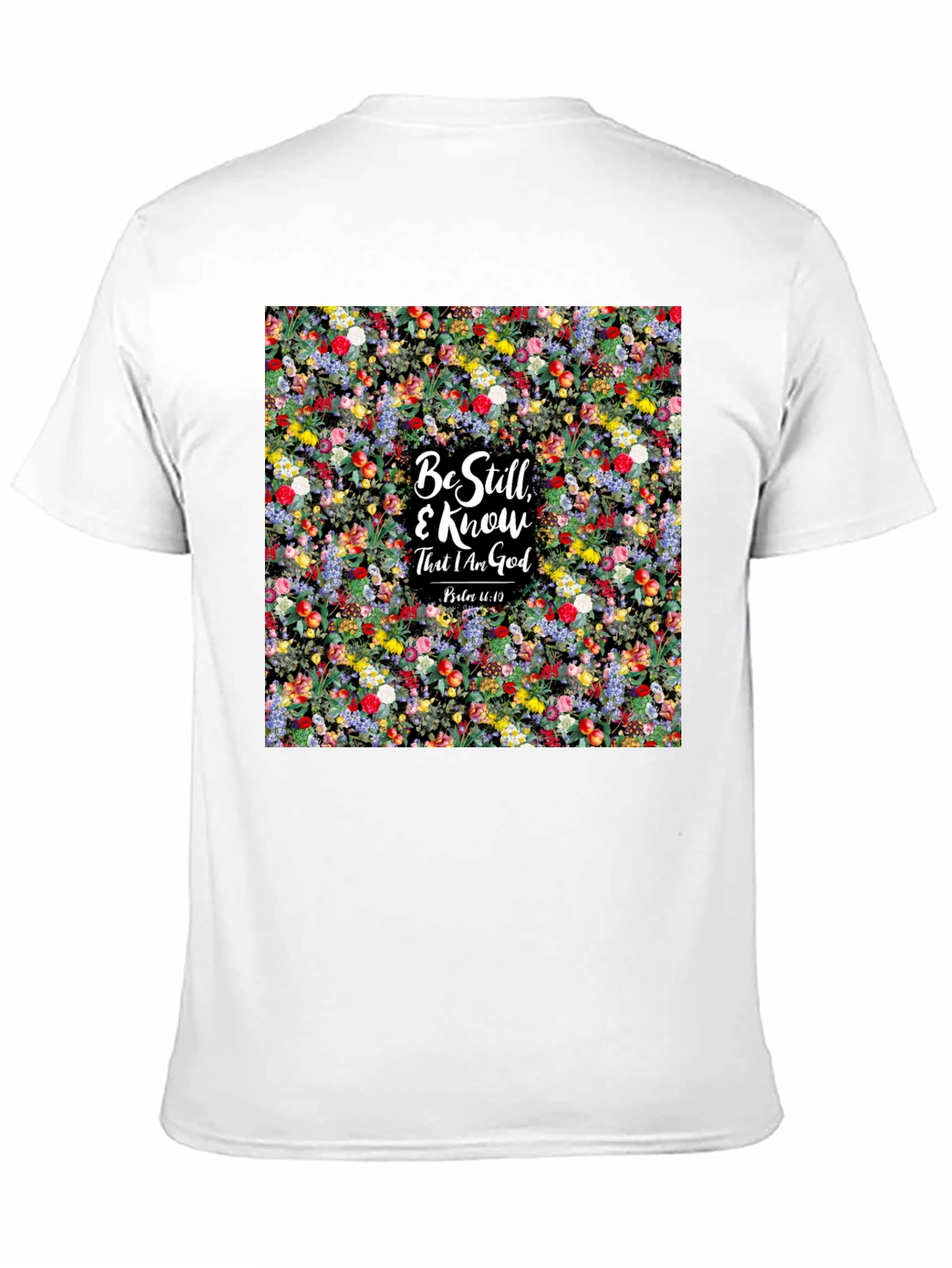 Floral Be Still & Know God Black T-Shirt
