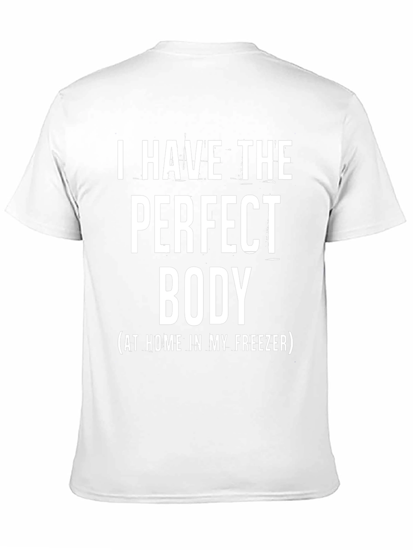 Funny Graphic Tee: Perfect Body in Freezer