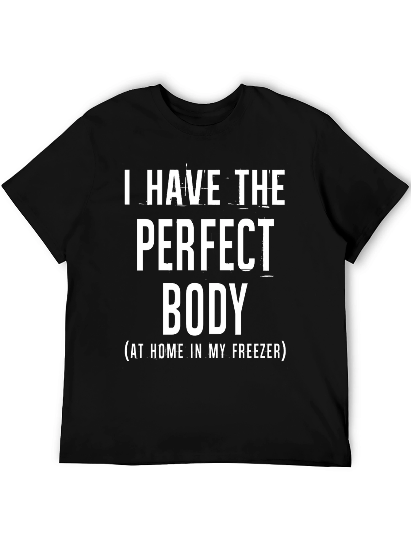 Funny Graphic Tee: Perfect Body in Freezer