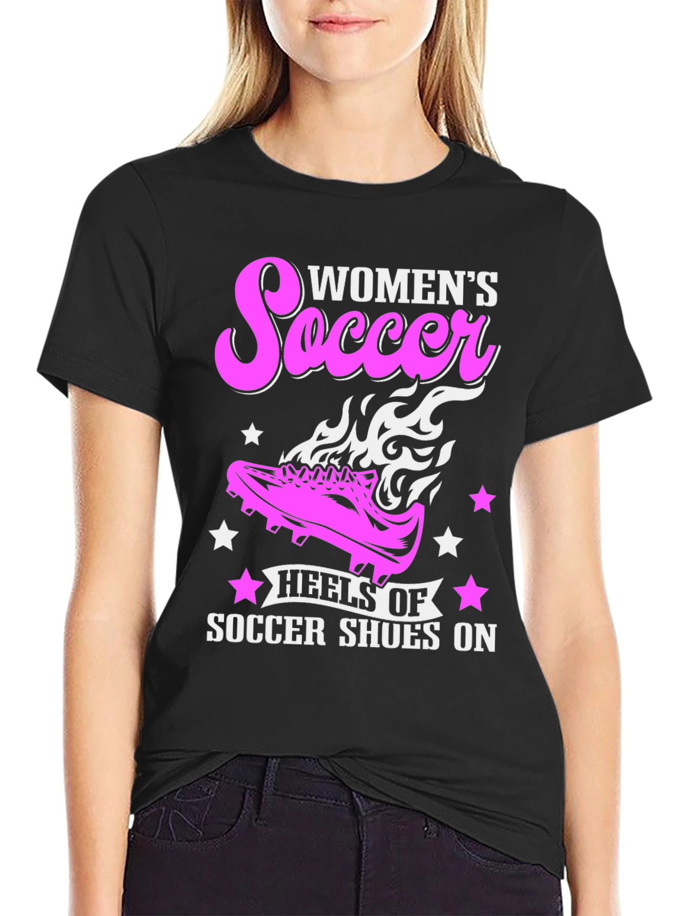 Womens Soccer Heels T-Shirt