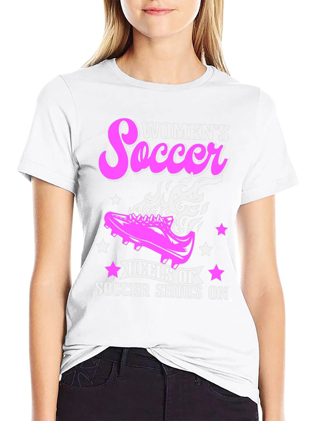 Womens Soccer Heels T-Shirt