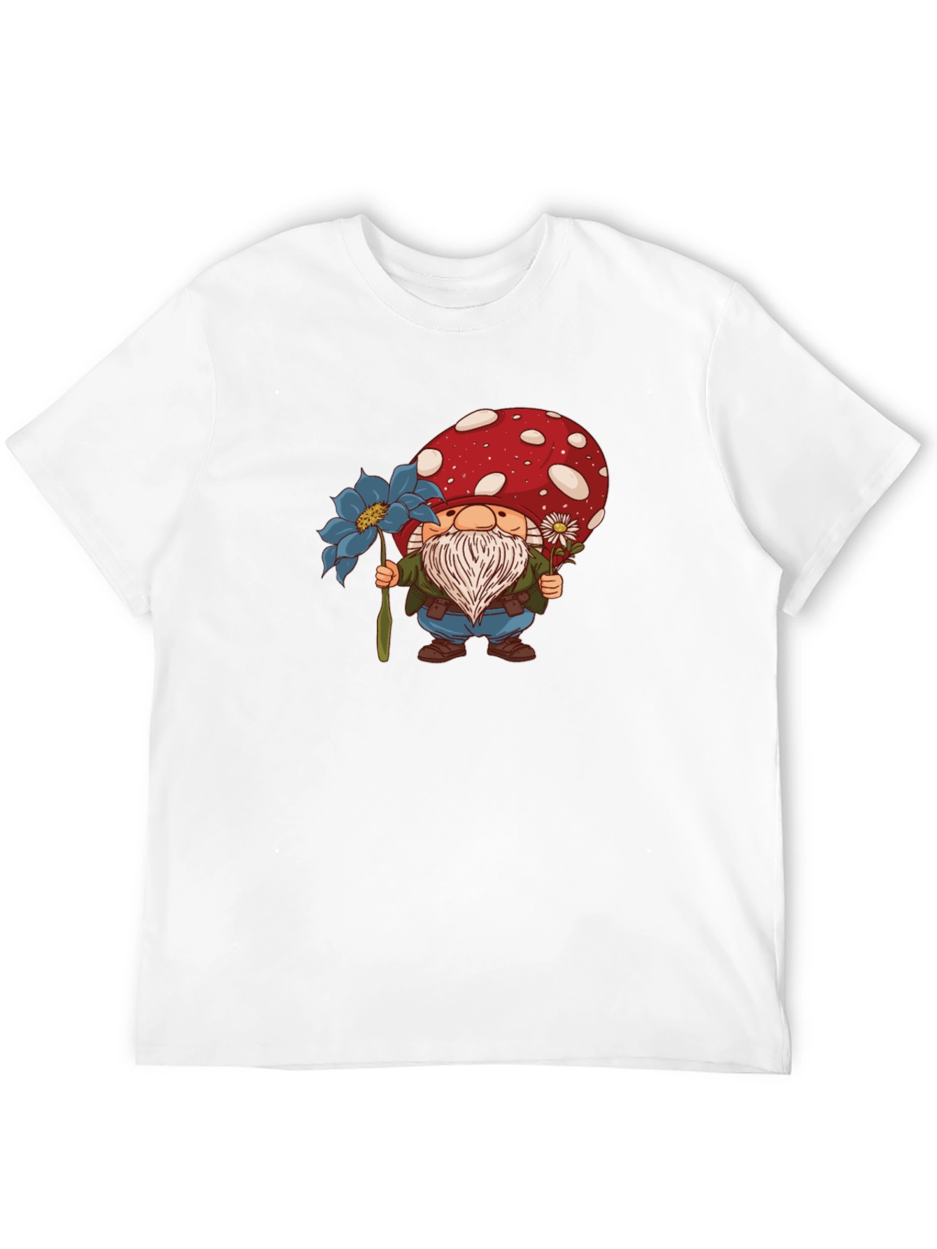 Mushroom Gnome T-Shirt - Whimsical Garden Style