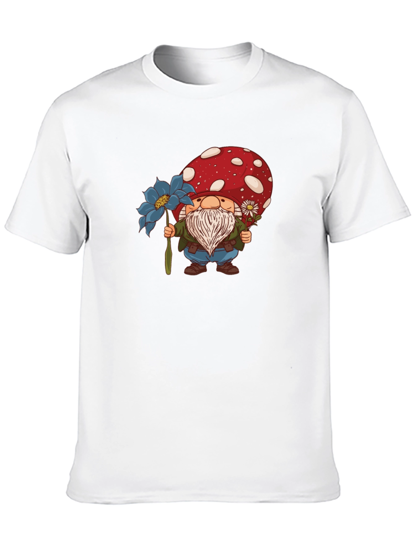 Mushroom Gnome T-Shirt - Whimsical Garden Style