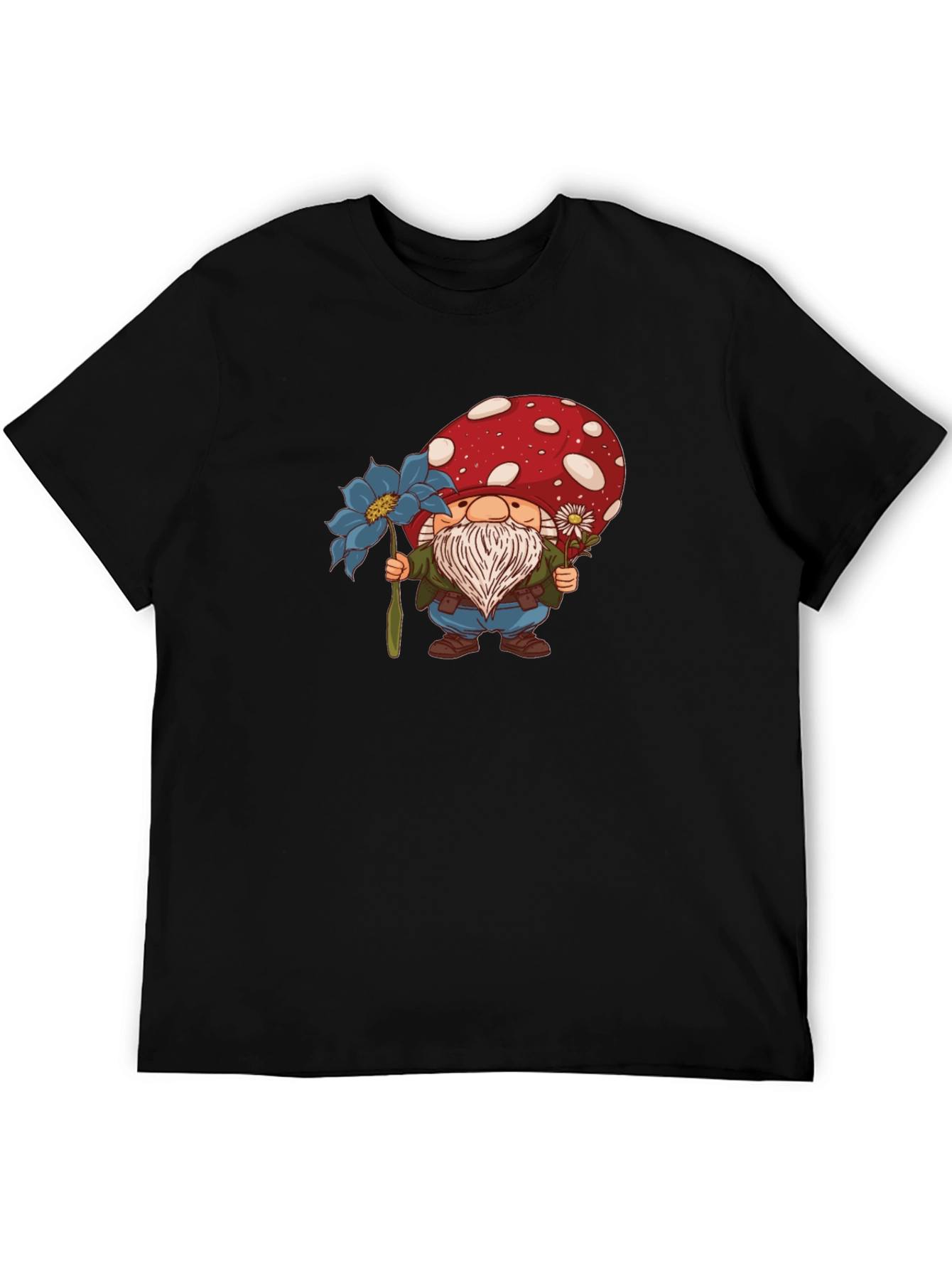 Mushroom Gnome T-Shirt - Whimsical Garden Style