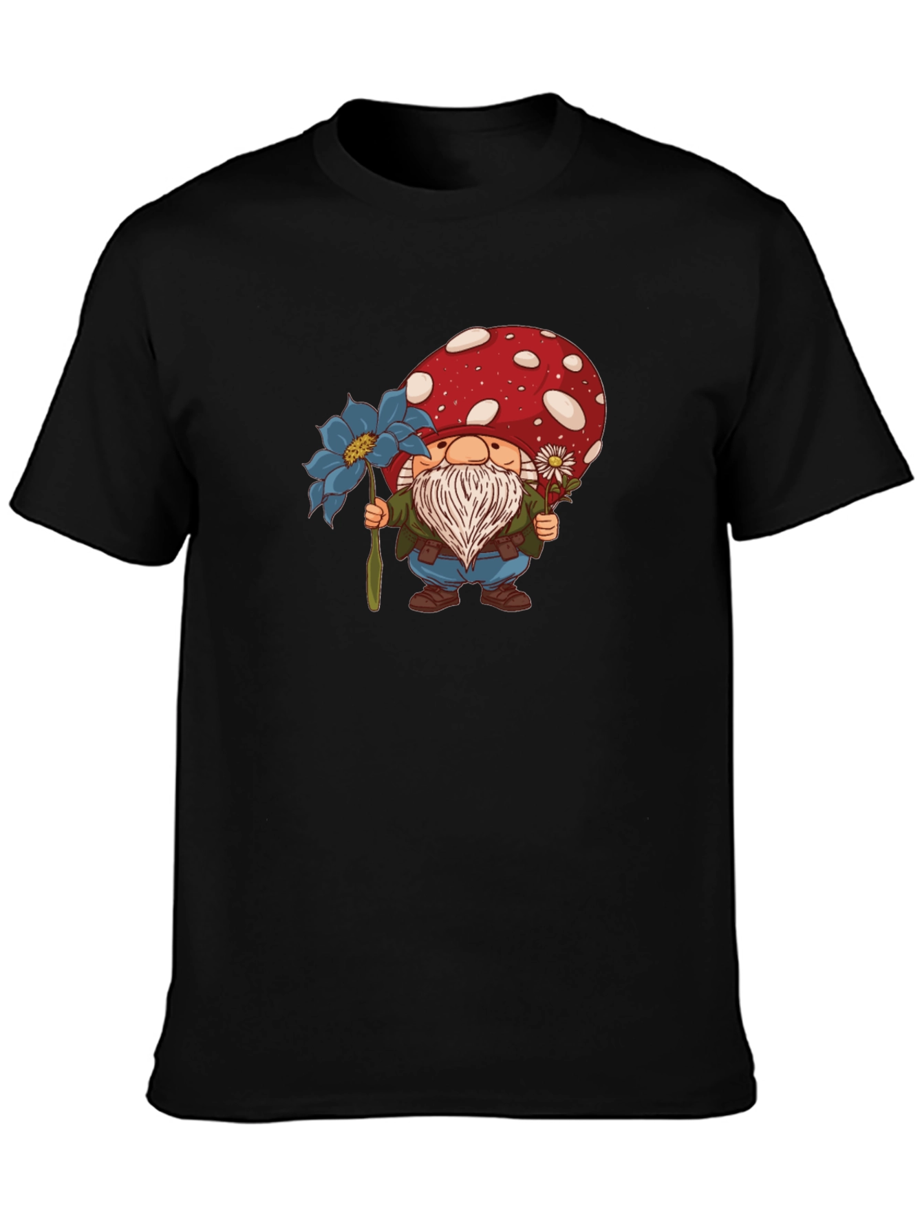Mushroom Gnome T-Shirt - Whimsical Garden Style