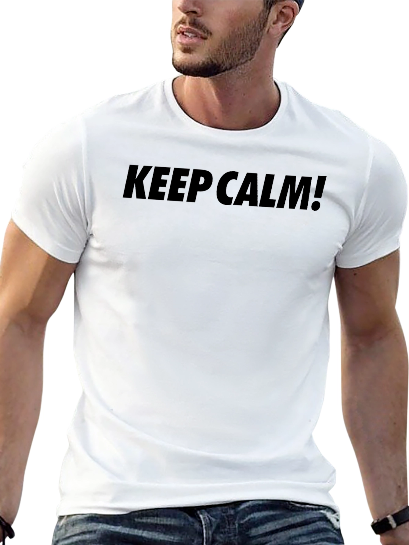 Keep Calm T-Shirt - Black Crew Neck Tee