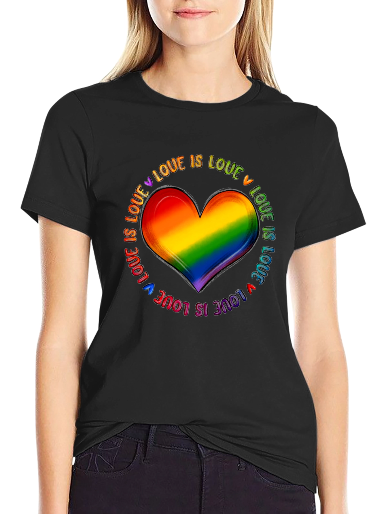 Rainbow Heart Love is Love Pride T-Shirt