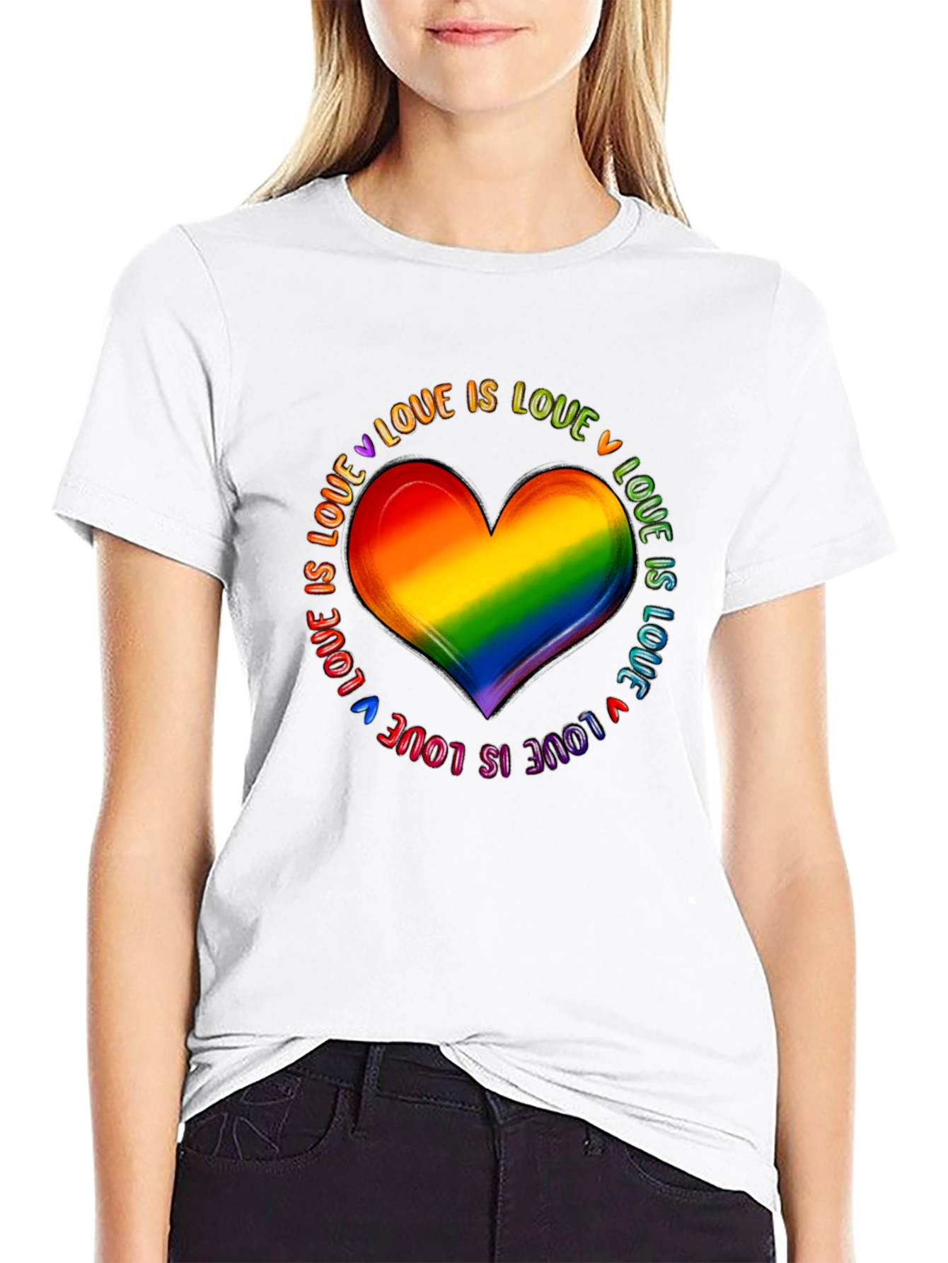 Rainbow Heart Love is Love Pride T-Shirt