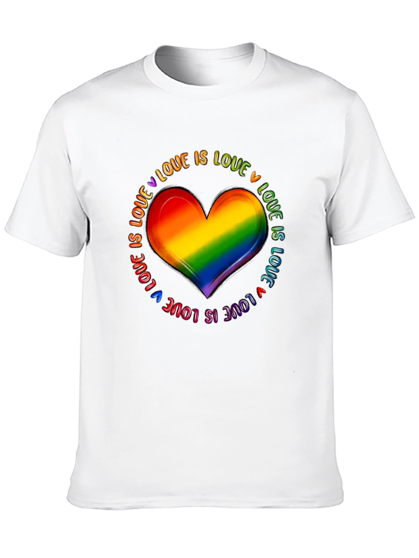 Rainbow Heart Love is Love Pride T-Shirt