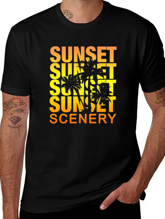 Sunset Scenery Graphic T-Shirt