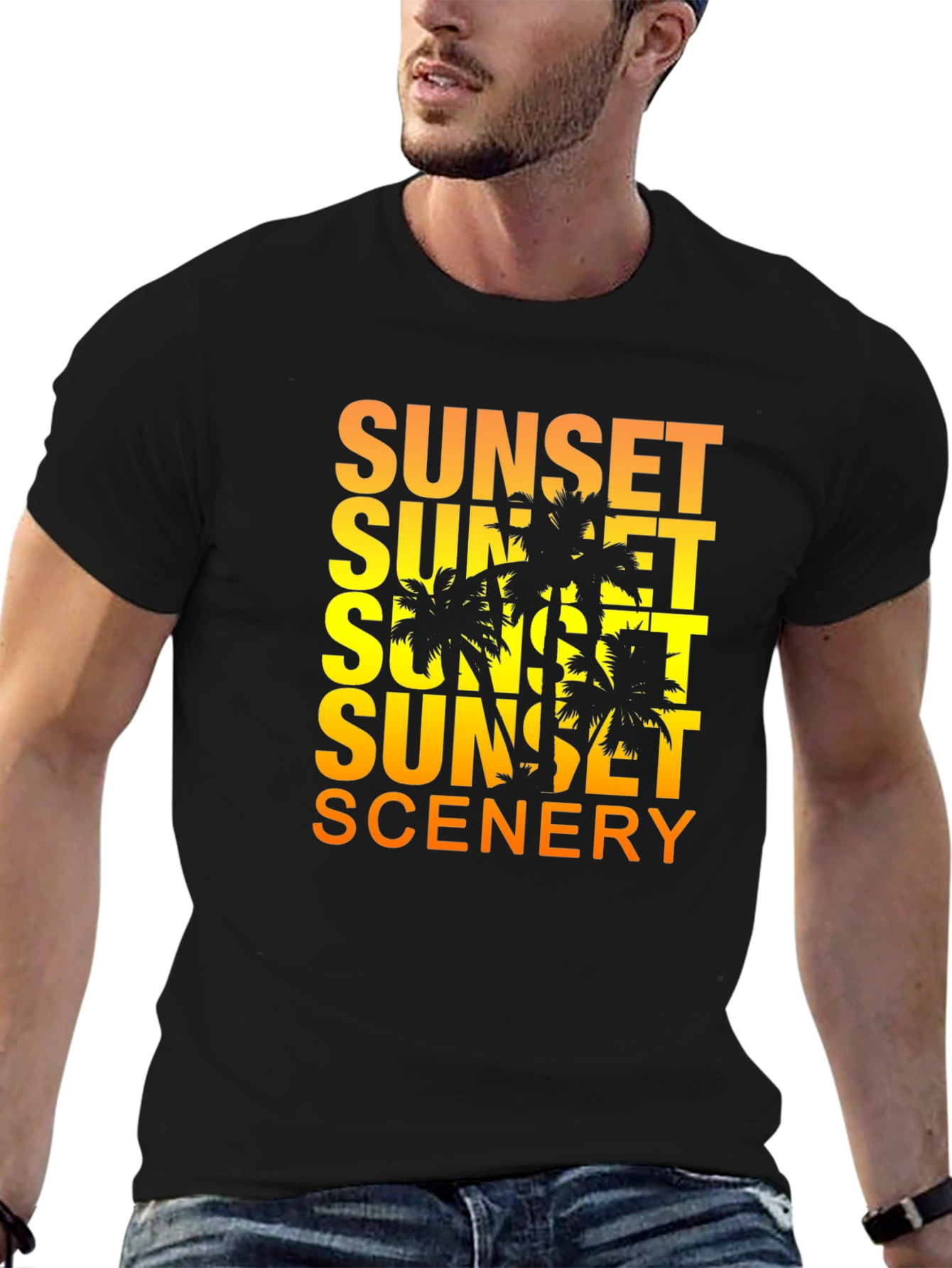 Sunset Scenery Graphic T-Shirt