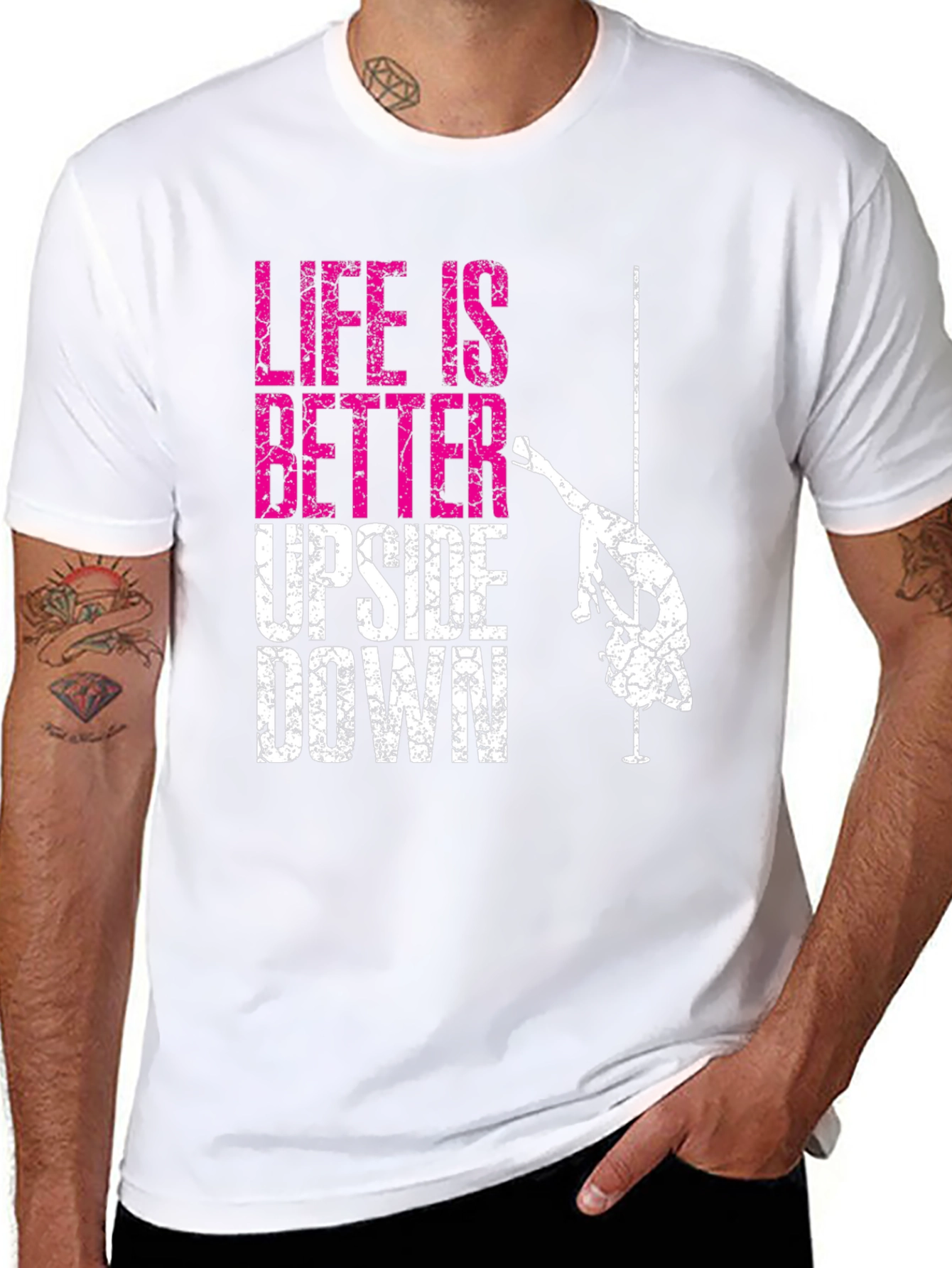 Life is Better Upside Down Pole Dancing Graphic Tee