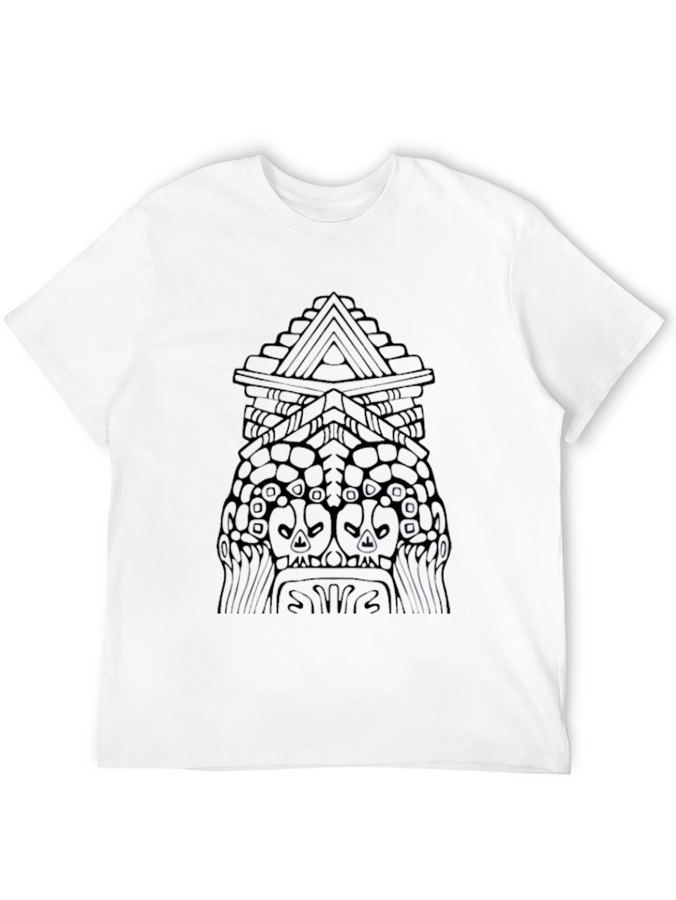 Black T-Shirt with Tribal Totem Design