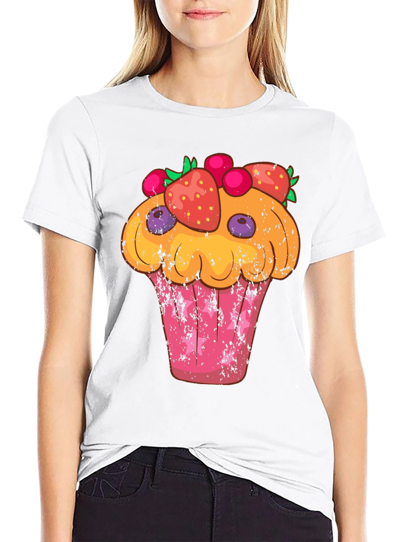 Cupcake Graphic T-Shirt - Sweet Treat Design