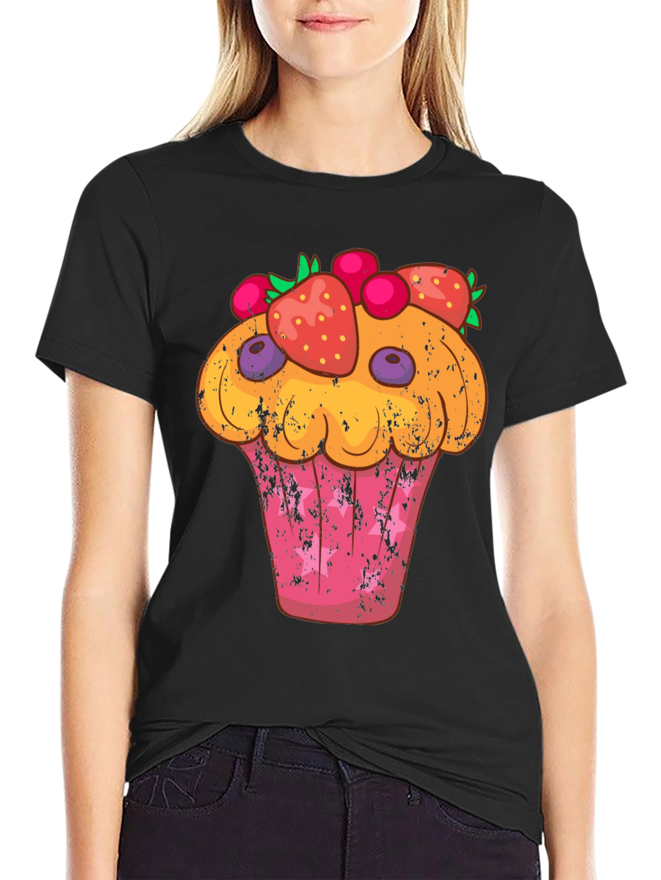 Cupcake Graphic T-Shirt - Sweet Treat Design