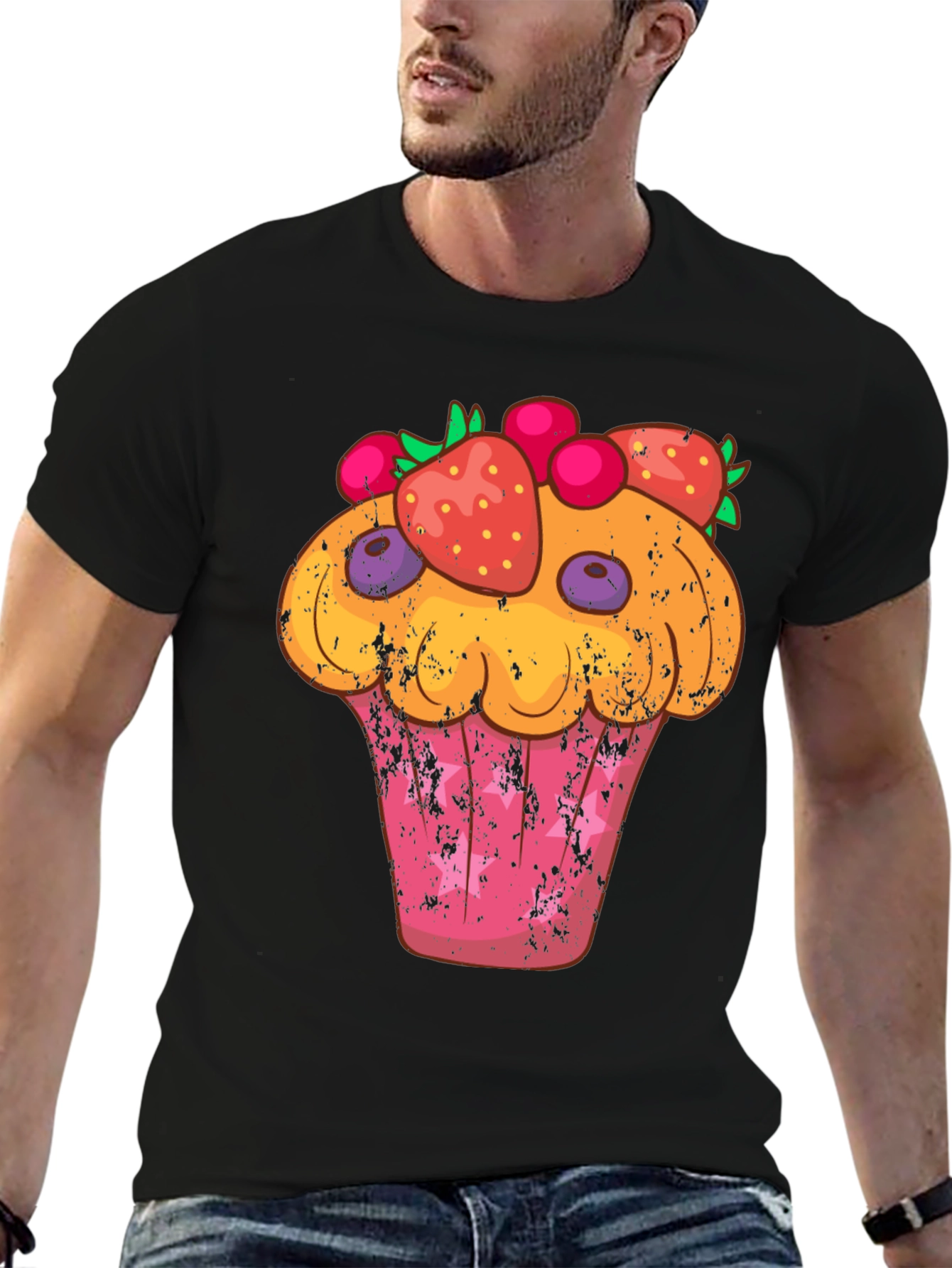 Cupcake Graphic T-Shirt - Sweet Treat Design