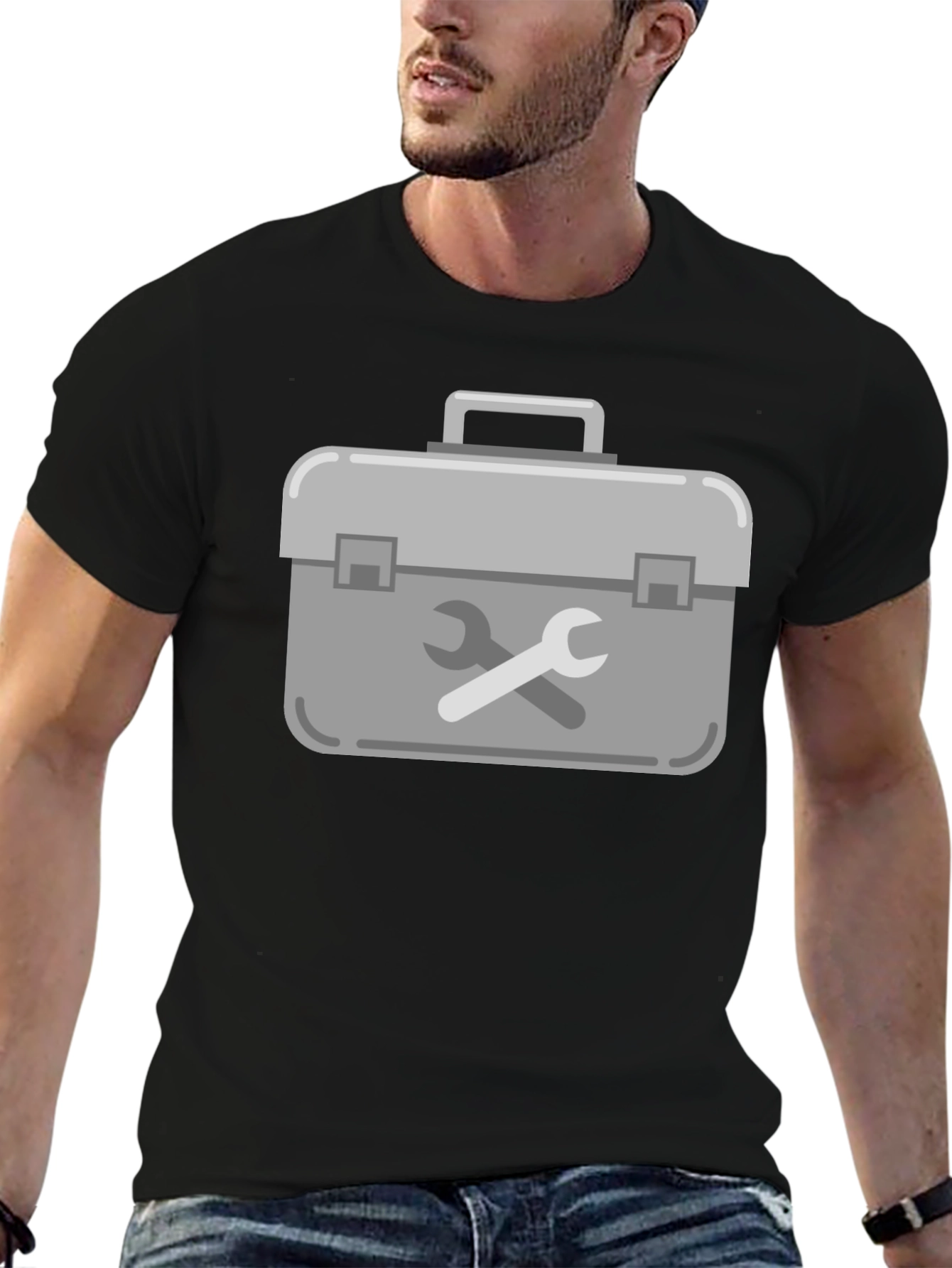 Toolbox Graphic Tee - Black Crew Neck T-Shirt