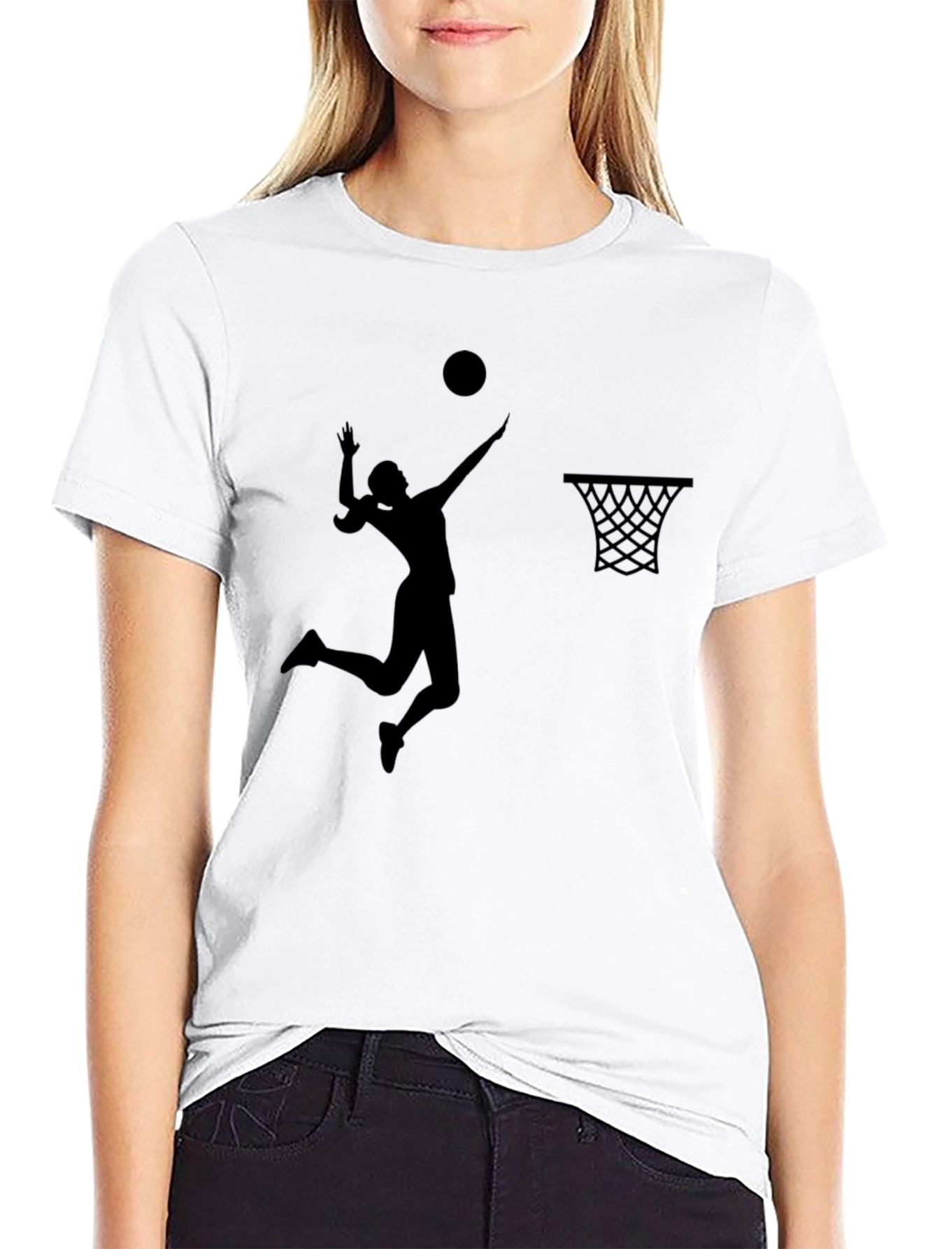 Basketball Silhouette Graphic Black T-Shirt