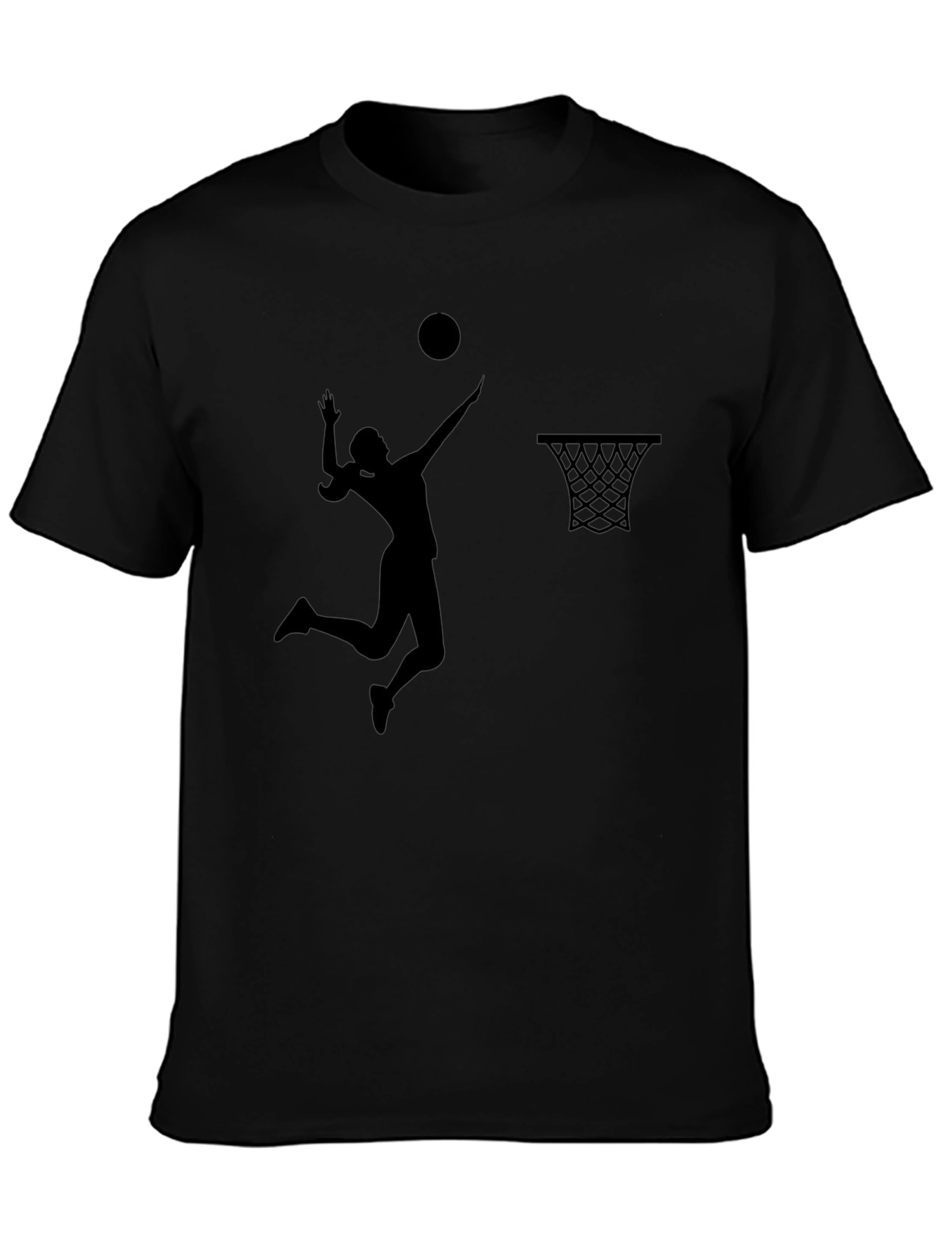 Basketball Silhouette Graphic Black T-Shirt