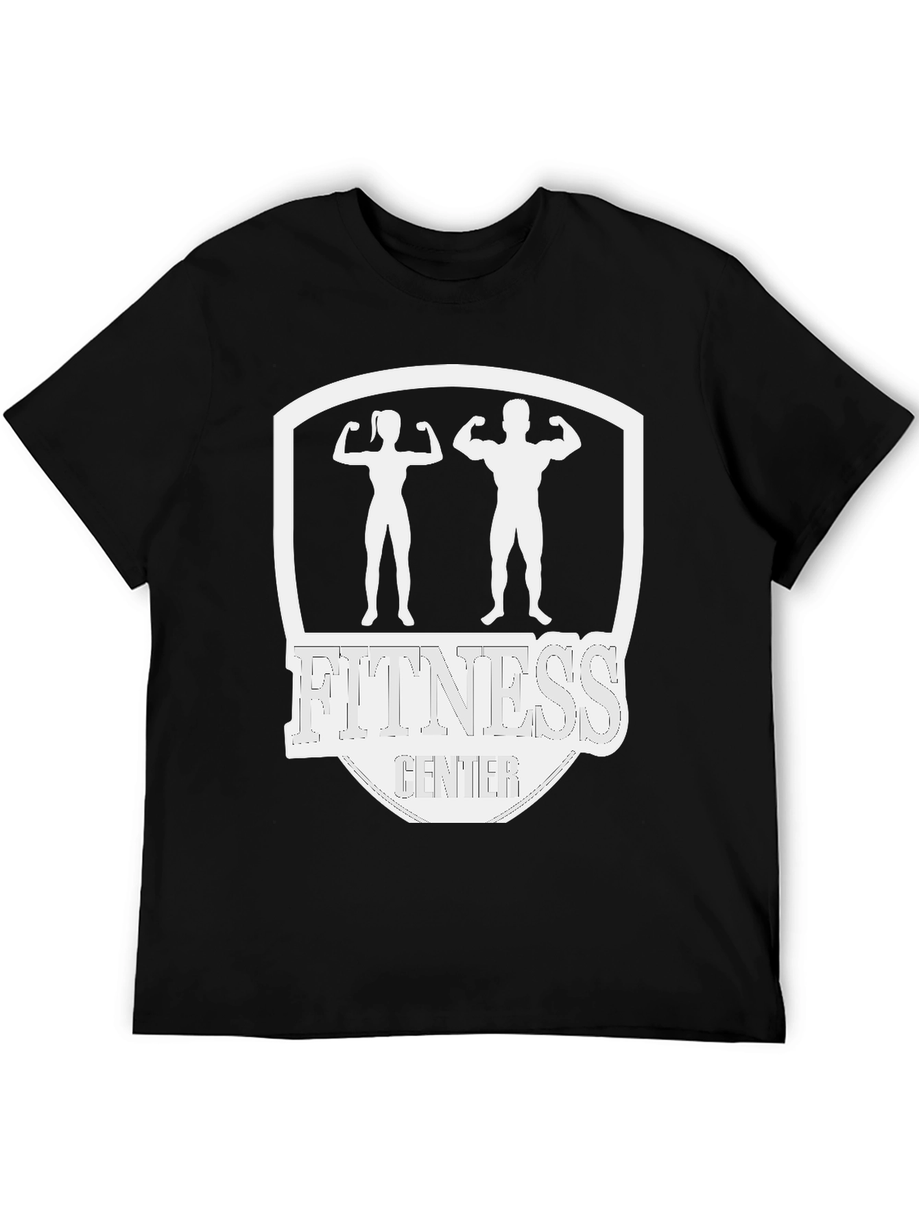 Fitness Center Graphic T-Shirt - Black Cotton Tee