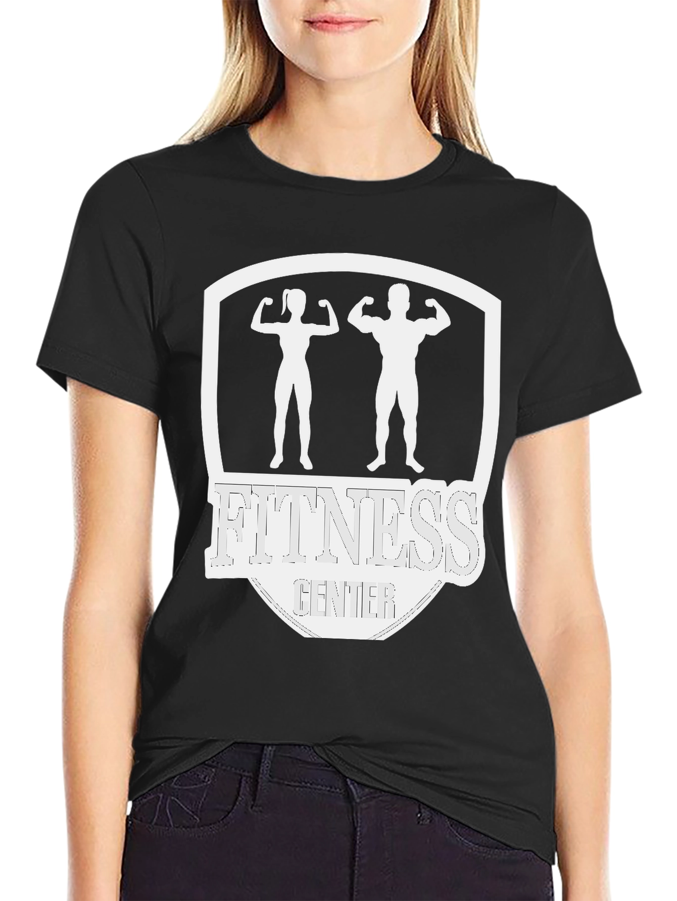 Fitness Center Graphic T-Shirt - Black Cotton Tee