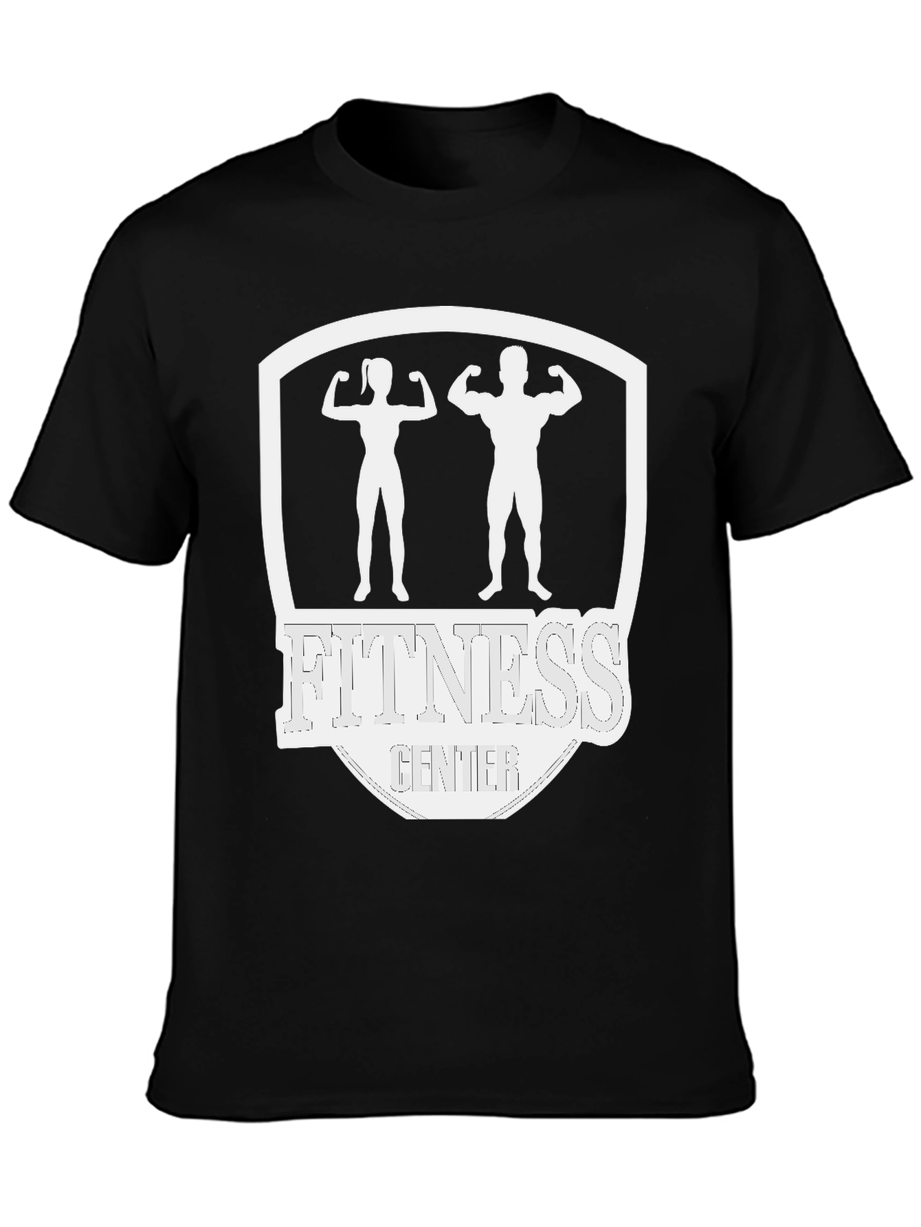 Fitness Center Graphic T-Shirt - Black Cotton Tee